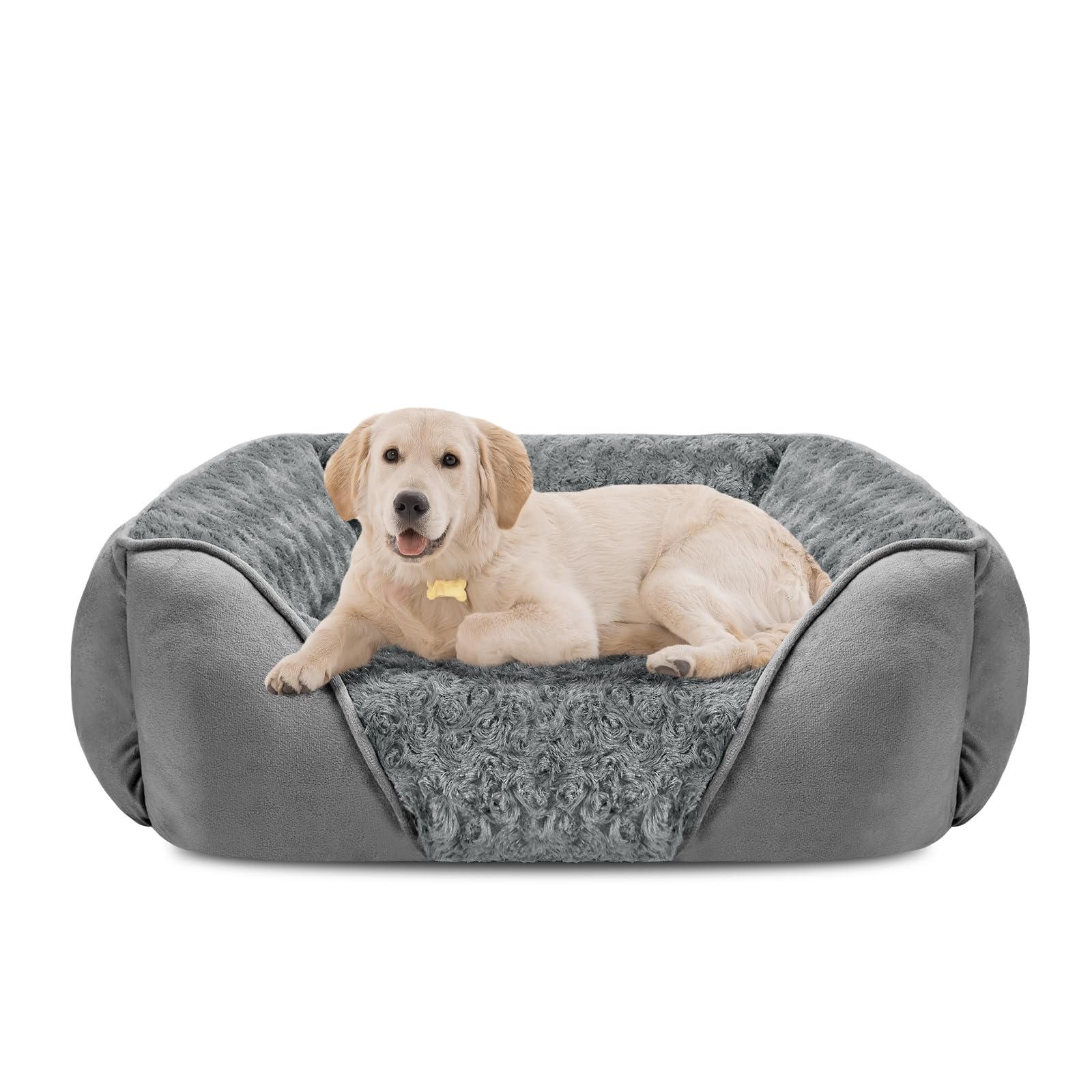 INVENHO Large Dog Bed Rectangle Washable Orthopedic Soft Calming Sleeping Durable Pet Cuddler with Anti-Slip Bottom