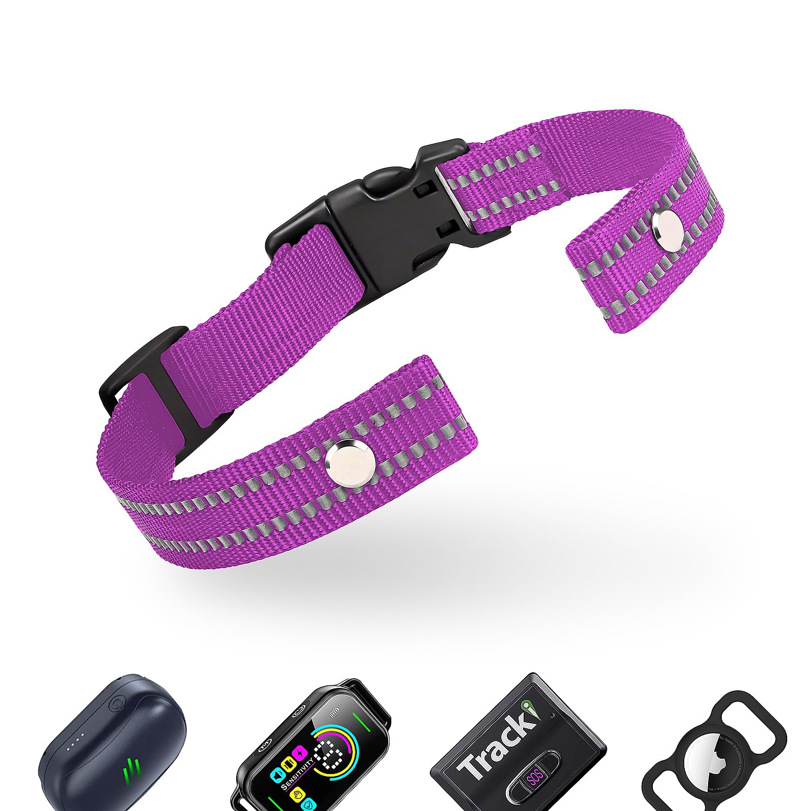 Collar Replacement Strap, Reflective Replacement Nylon Collar Strap Dog Gps Training Bark Receiver Collars, Durable Adjustable E