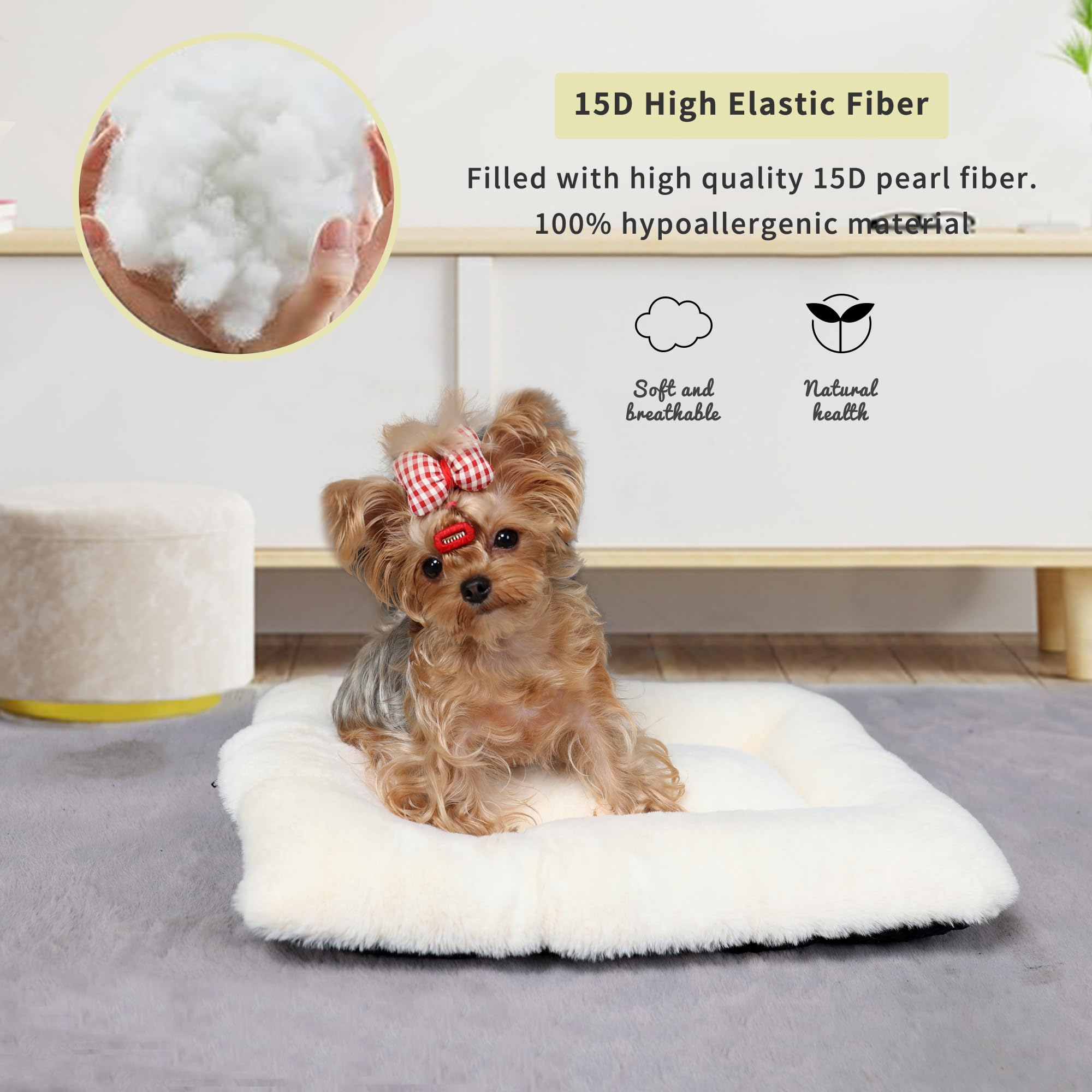 Dog Crate Bed Washable Dog Beds For Xx-Small Dogs Deluxe Thick Flannel Fluffy Comfy Kennel Pad Anti-Slip & Anti-Scratch Pet Slee
