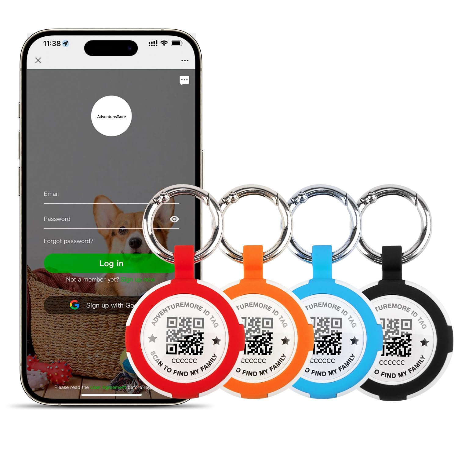 Adventuremore Air Tags Holder 4 Pack With Qr Code Smart Pet Id Case, Waterproof, Dustproof, Anti-Lost O-Ring For Pets, Bag, Key