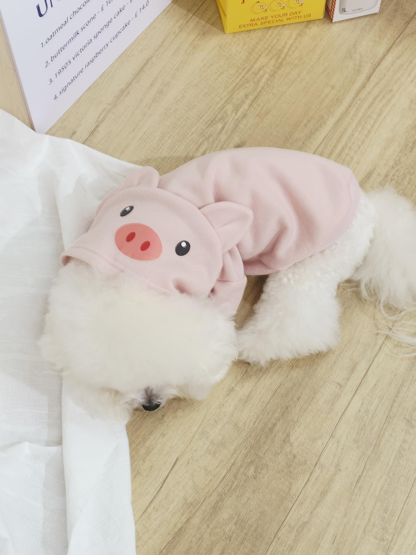 Qwinee Pig Dog Hoodie Dog Warm Jacket Coat Puppy Sweatshirt Christmas Halloween Dog Costume Cosplay Winter Dog Clothes Pet Apparel For Small Medium Dogs Cats Kitten Light Pink M