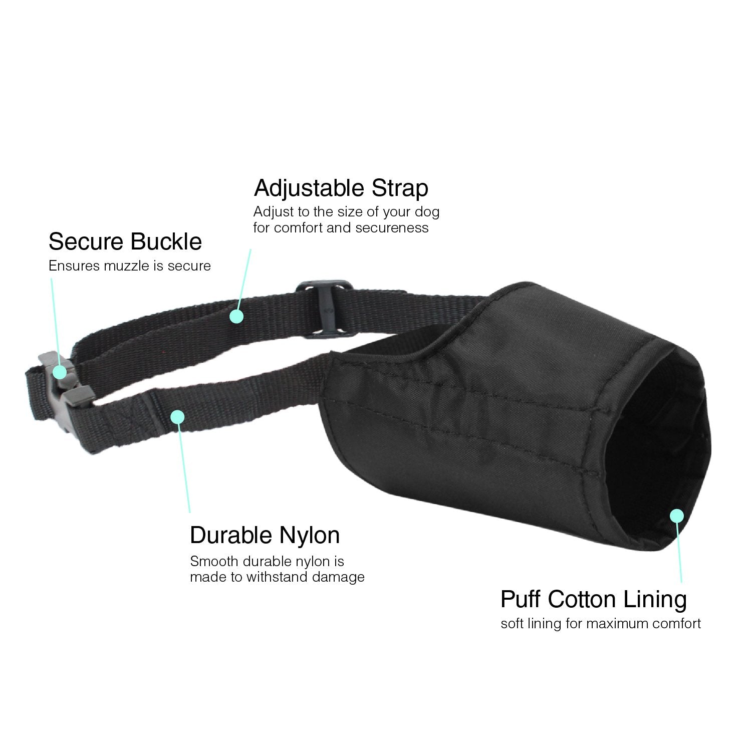 Downtown Pet Supply - Quick-Fit Dog Muzzle For Grooming - Pet Care & Dog Grooming Supplies - Soft Nylon Muzzle With Safety Buckle - Size 5 - Muzzle For Large Dog