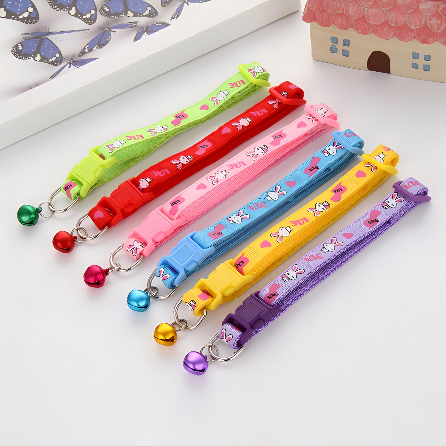 Extra Small Cat Collar With Bells Cute Small Dog Collar For Small Dogs Baby Puppy Kitten Collar Girl Boy Adjustable For Xxs Xxsm