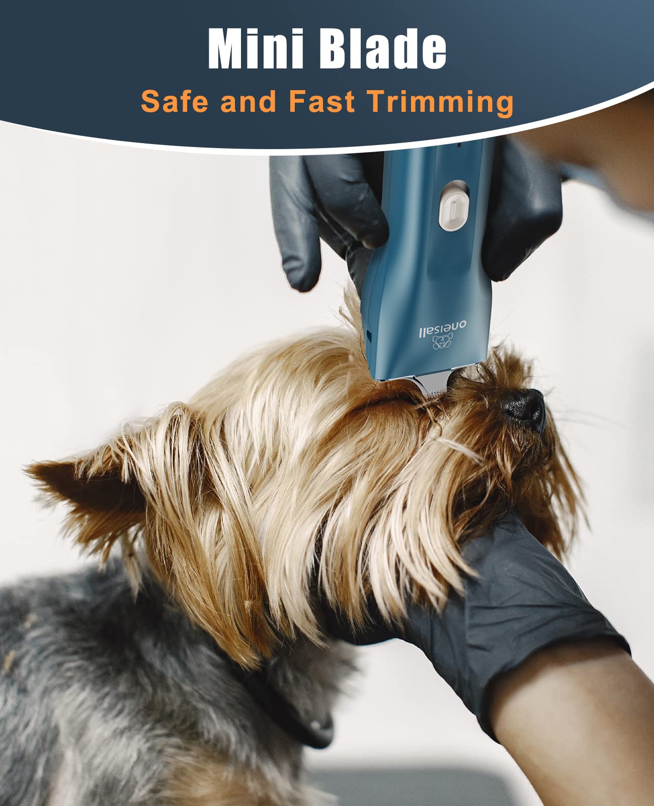 Oneisall Pet Clippers For Cat Matted Hair, Small Clippers Low Noise Dog Trimmers For Dog Grooming, Pet Hair Trimmer For Small Pets (Standard+Mini Blade)