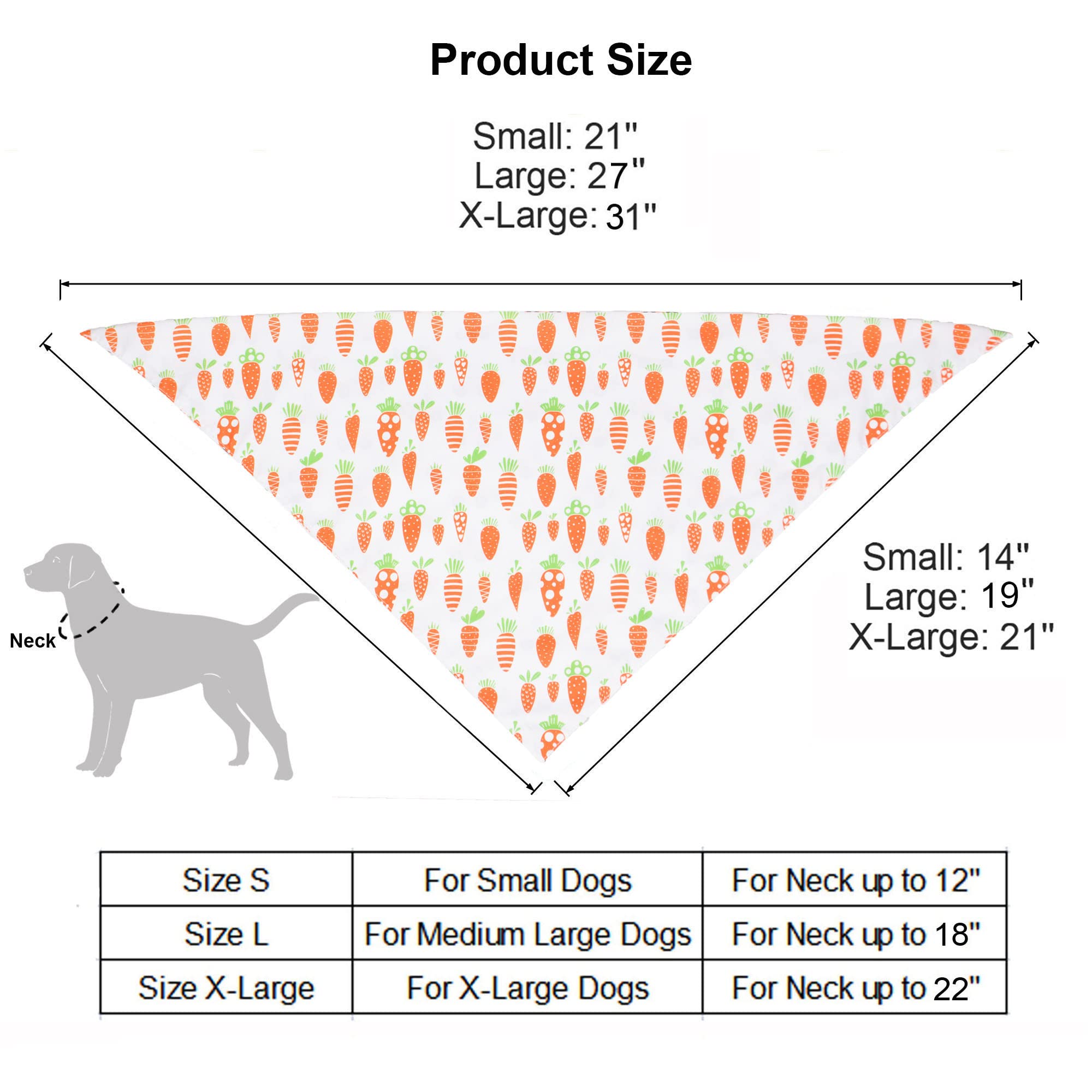 Adoggygo Easter Dog Bandana, Multiple Sizes Offered, Reversible Festival Pet Bandana Triangle Dog Scarf For Medium Large Dogs Pets (Large, Easter)