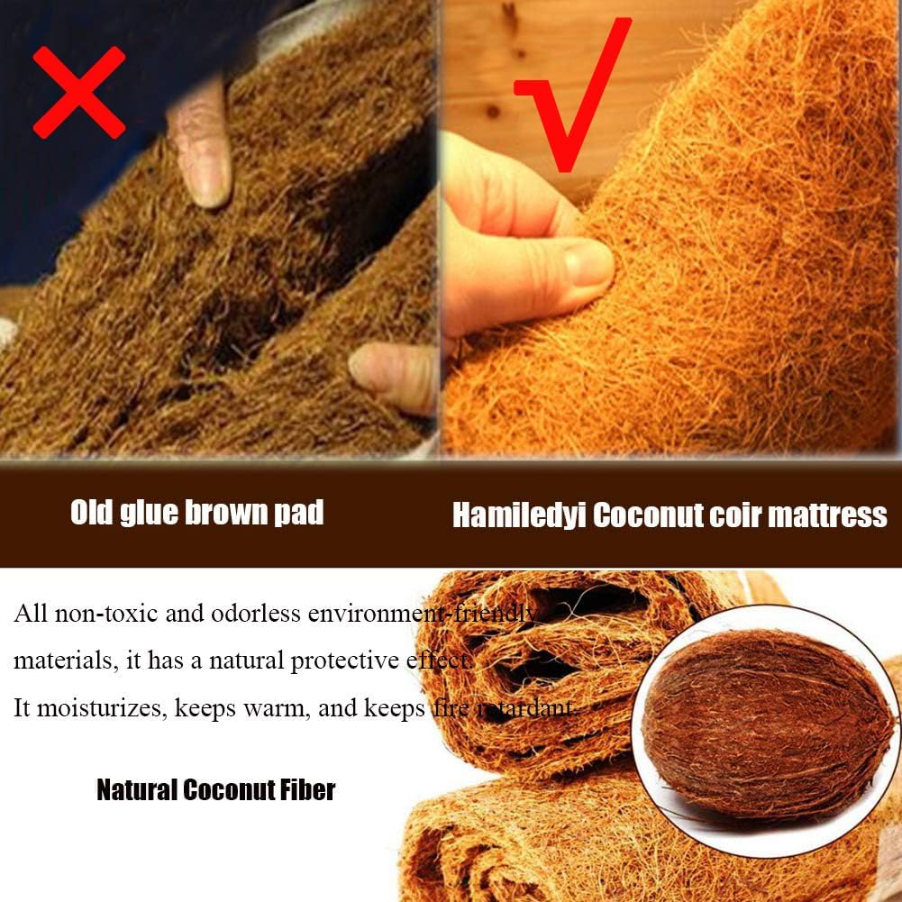 Hamiledyi Reptile Carpet 40'' L x 16'' W Natural Coconut Fiber Tortoise Carpet Mat for Pet Terrarium Liner Reptile Supplies for