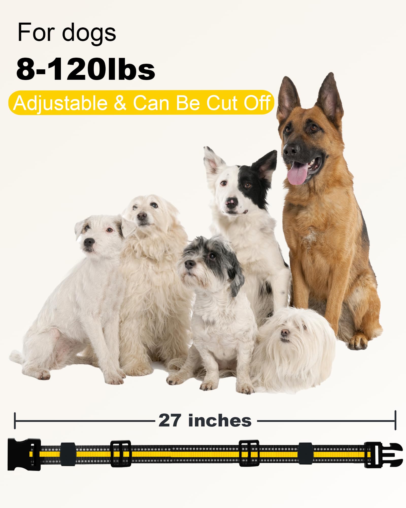 Reflective Replacement Collar Strap, Durable Nylon Adjustable E-Collar Strap For Dog Gps, Training, And Bark Receiver Collars, C