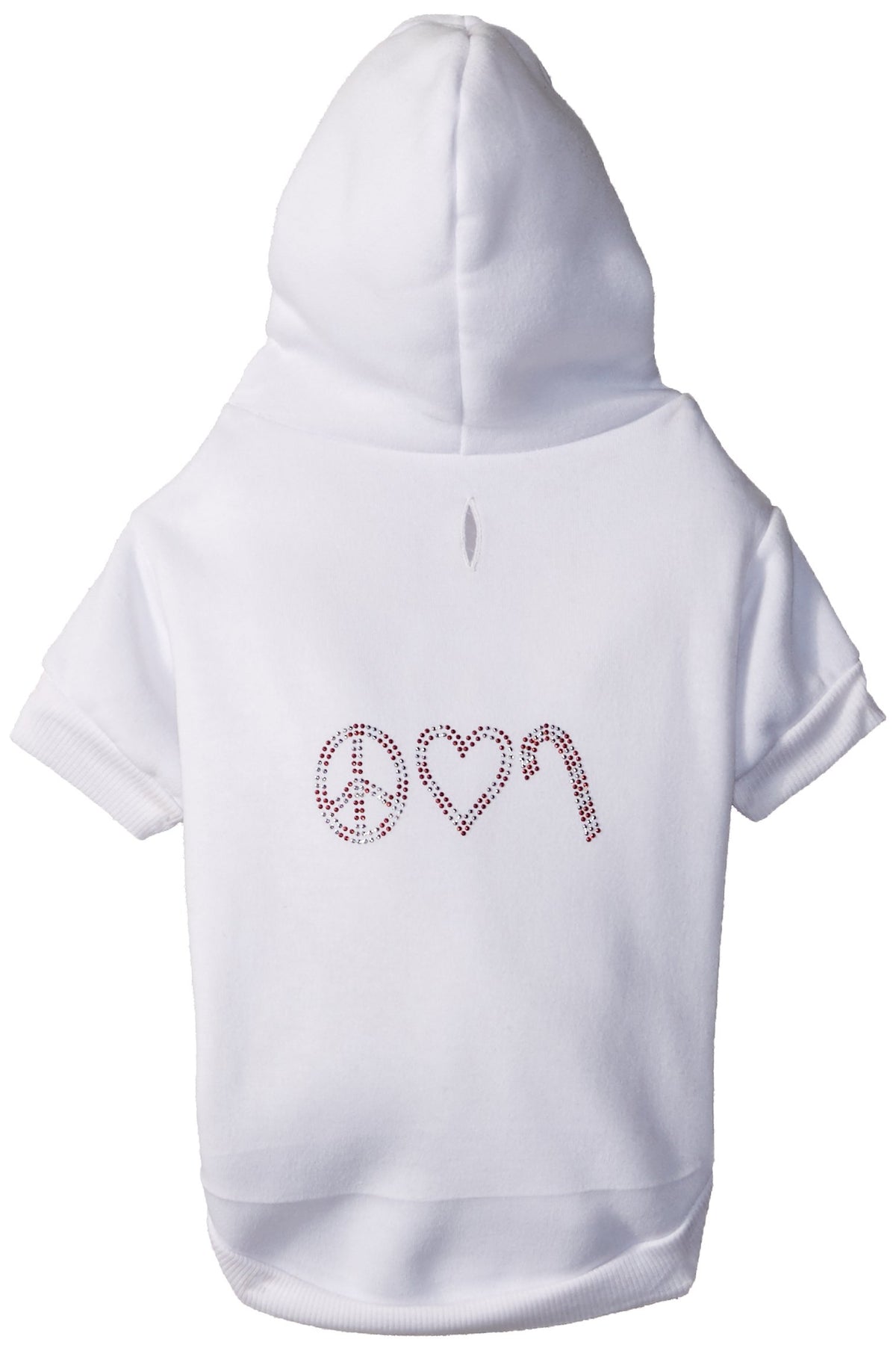 Mirage Pet Products 14-Inch Peace, Love and Candy Canes Hoodies, Large, Cream