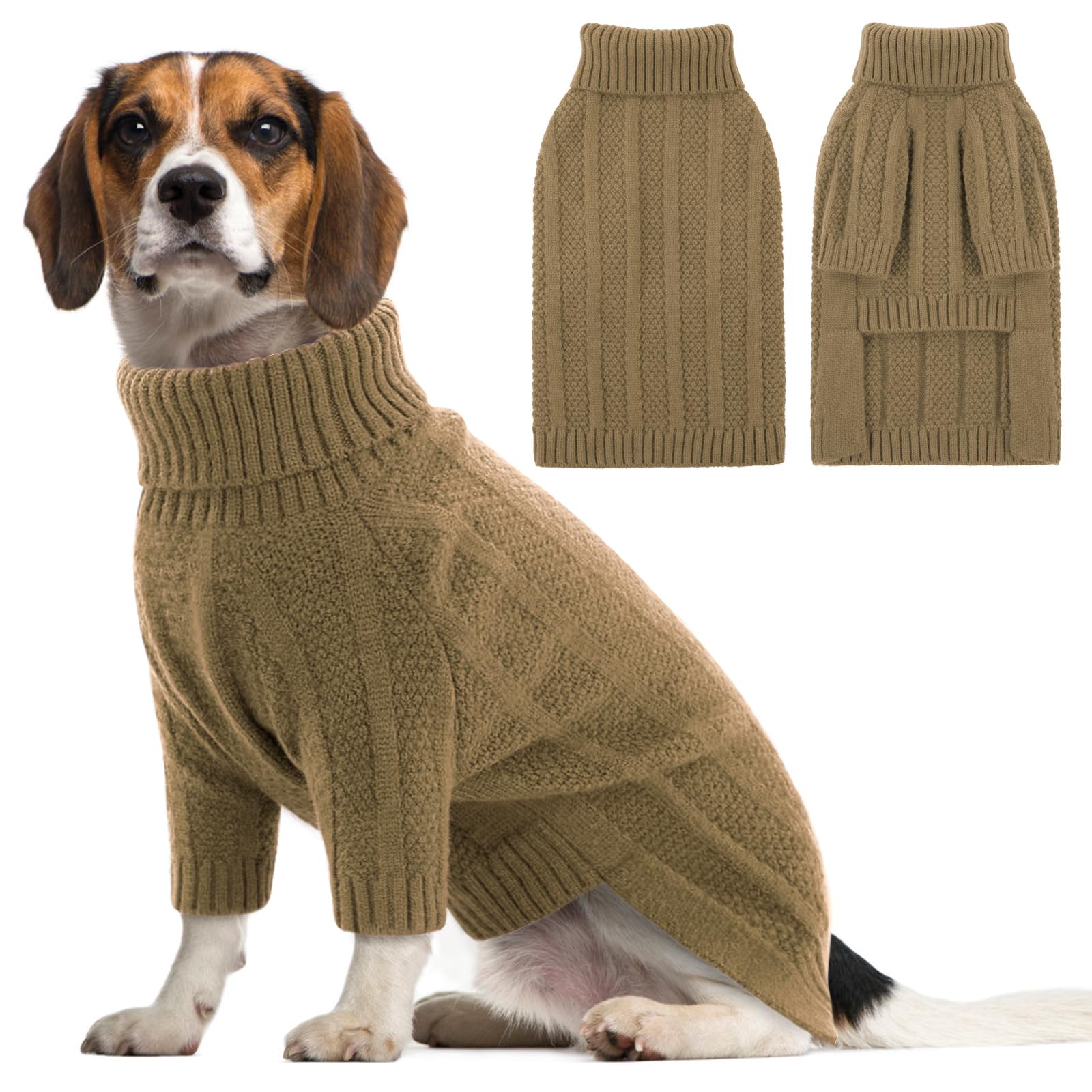 Queenmore Dog Sweater Large Size Dog, Large Dog Sweater Xmas,Turtleneck Pullover Dog Sweaters For Large Dogs Girls Boys,Sweater 