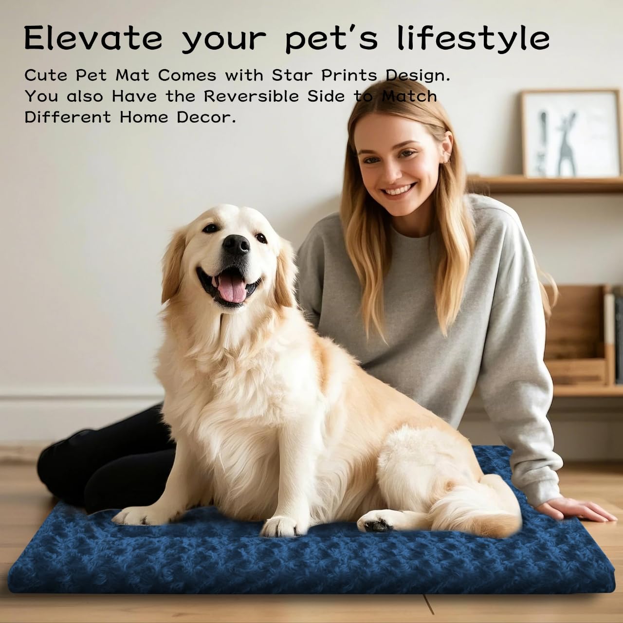 Dog Beds Crate Pad, Dog Bed Mat For Medium Dogs Sleeping, Soft, Durable, Washable & Anti-Slip Crate Pads, Reversible Kennel Mat