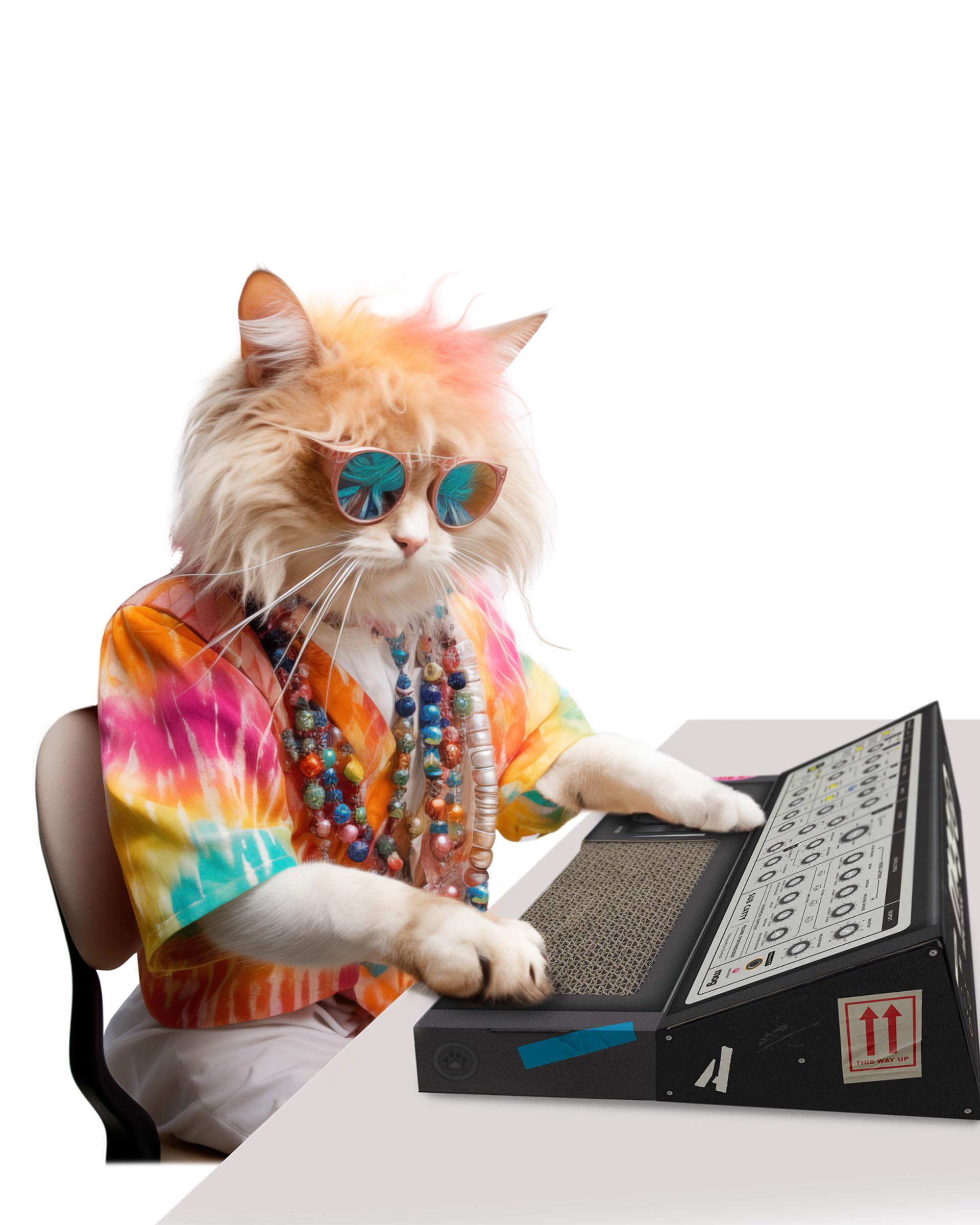 Suck UK - Cat Scratcher Synthesizer - Cardboard Cat Scratchers - Kitten Toys & Cats Toys for Indoor Cats - Kitten Cardboard Scra