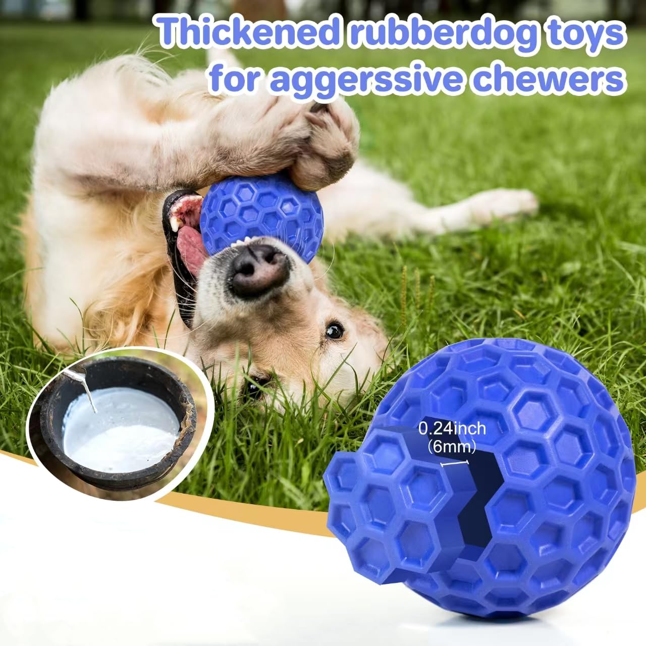 DISSKNIC Tough Squeaky Dog Balls Puppy Toys, Interactive Dog Toys for Small Dogs, Puppy Chew Toys for Teething and Relax, Dog Ch