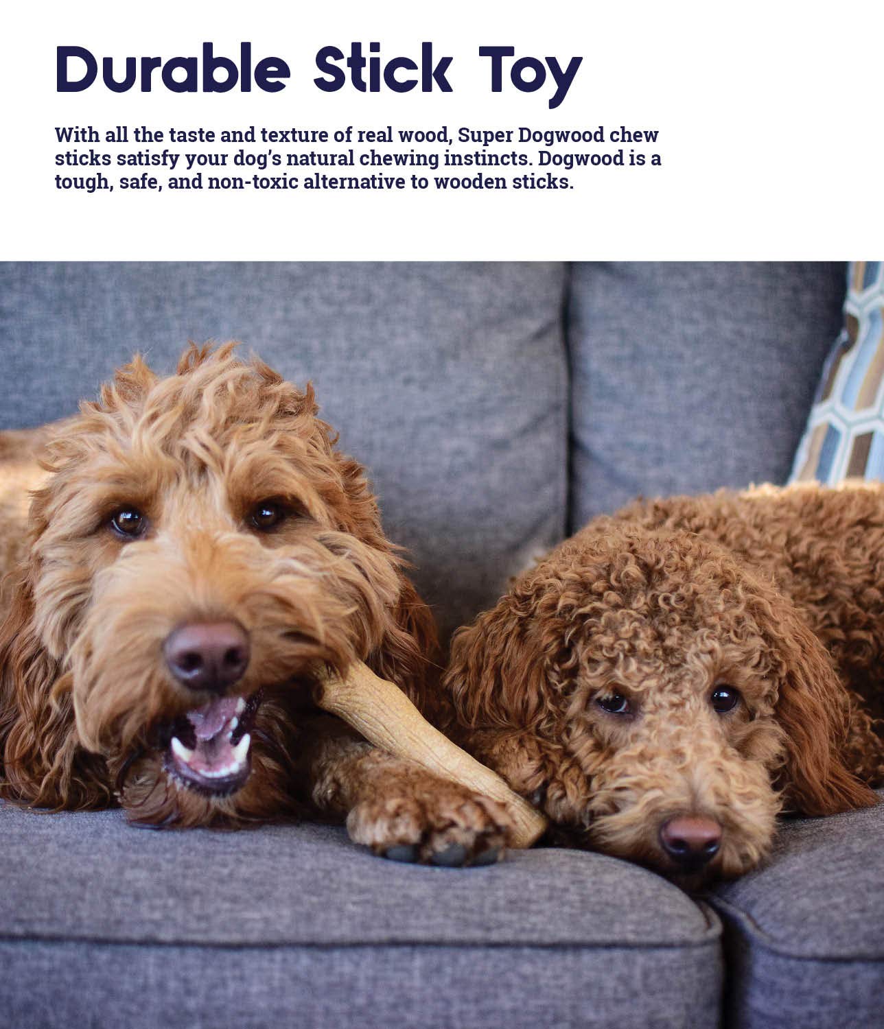 Petstages Super Dogwood Dog Chew Toy, Medium - Safe & Long Lasting Chewable Sticks Made Of Natural Wood And Durable Synthetic - Usa Made