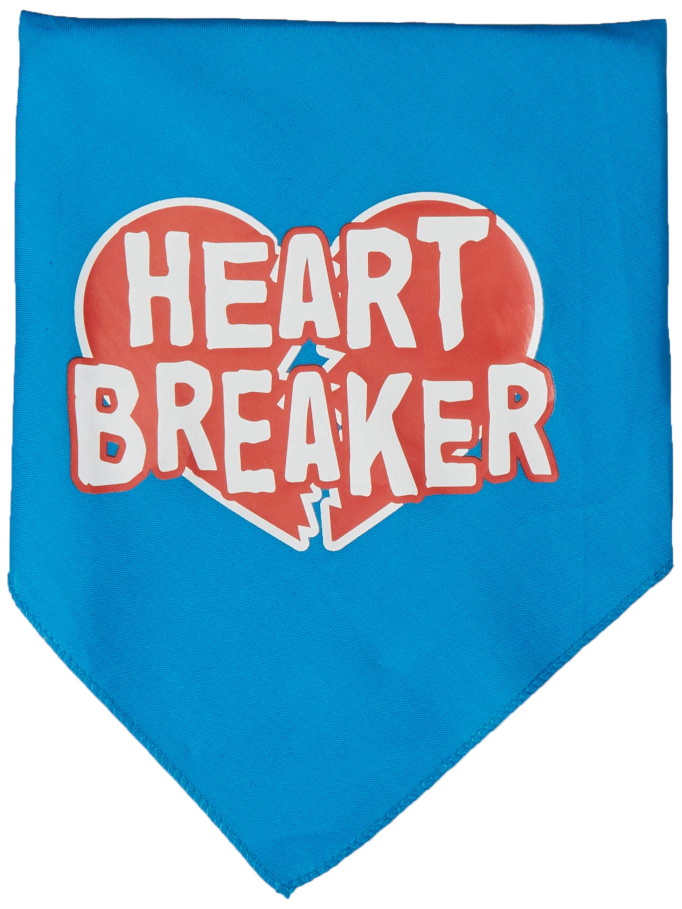 Pet and Dog Bandana Screen Printed, &quot;Heart Breaker&quot; Turquoise Large
