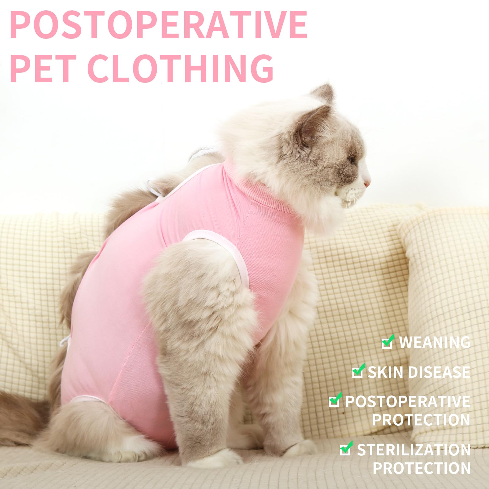 Comfortable Recovery Suit For Cats,After Surgery And Protect Wounds, Recommended By Vet For Post-Surgery Recovery, Alternative T
