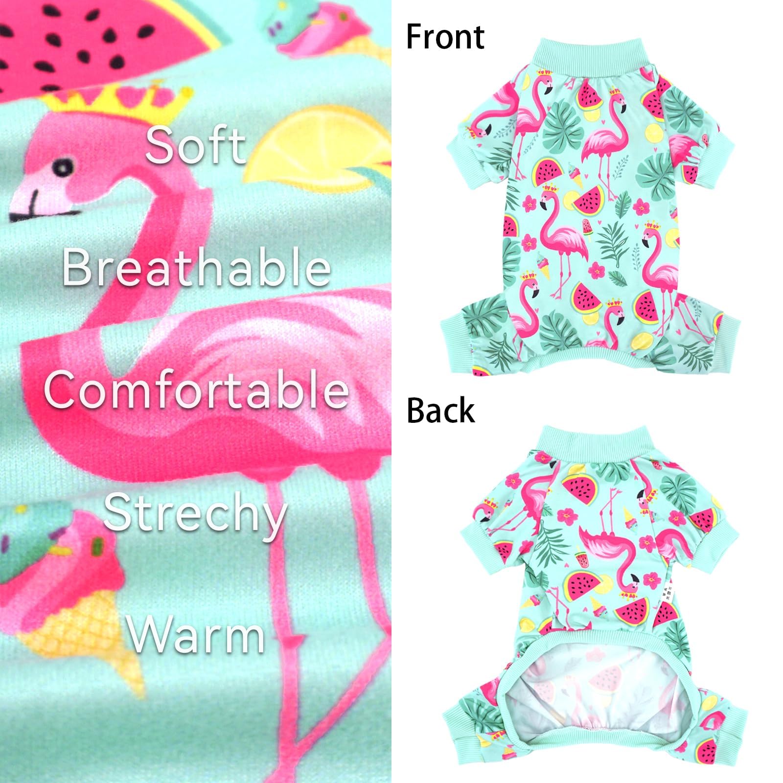 Xpudac 4 Pack Dog Pajamas For Small Dogs Girl Boy Soft Stretchy Pjs Summer Puppy Clothes For Doggie Pet Outfits, Medium
