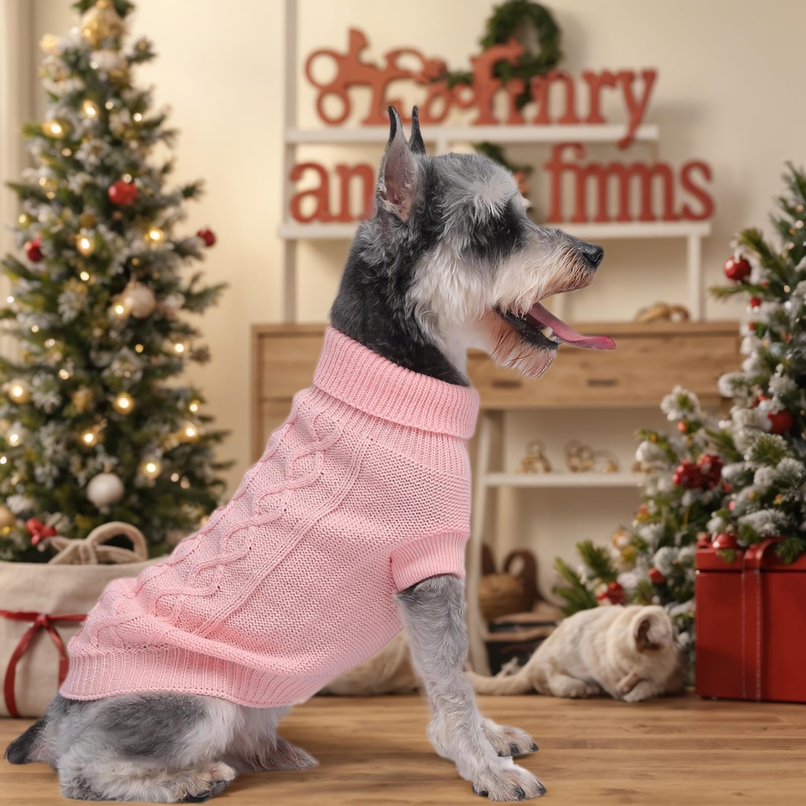 Dog Warm Winter Sweater Mengmengda Pet Dog Clothes Dog Knitwear For Small To Medium Dog Outfits (Pink Xl)