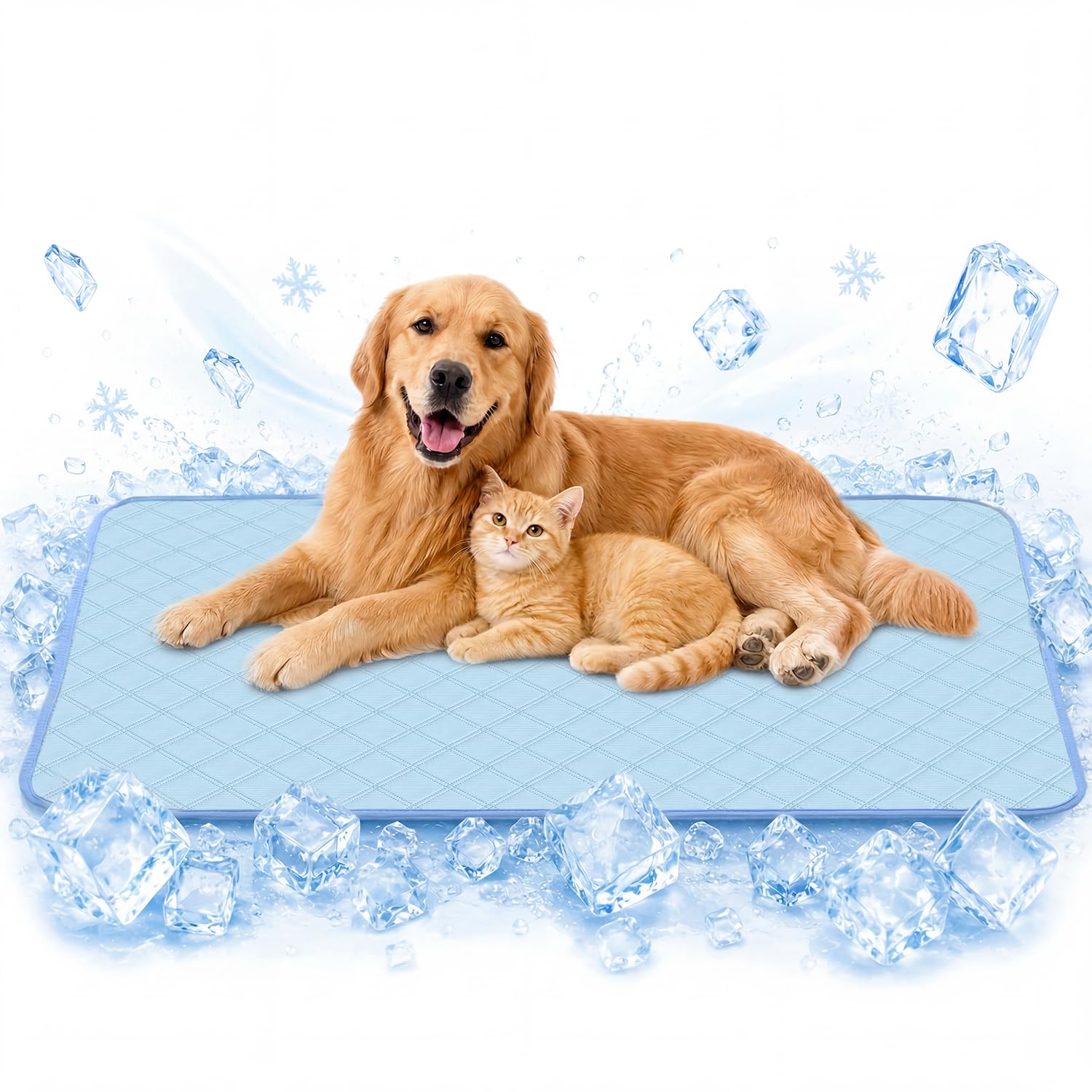 TorDerL Cooling Mat Dog Large 100 x 70 cm Washable NonSlip Ice Silk Cooling Blanket Cat without Gel Cooling Bed SelfCooling Sc