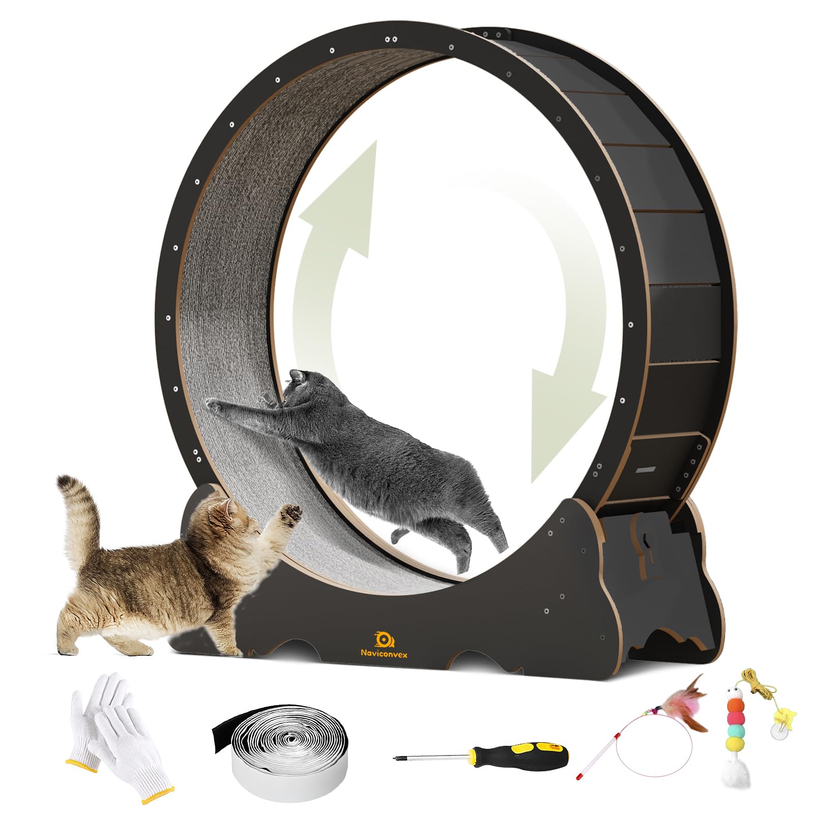 Cat Wheel, 47'' Xl Large Cats Exercise Running Wheel, Cat Treadmill For Indoor Cats