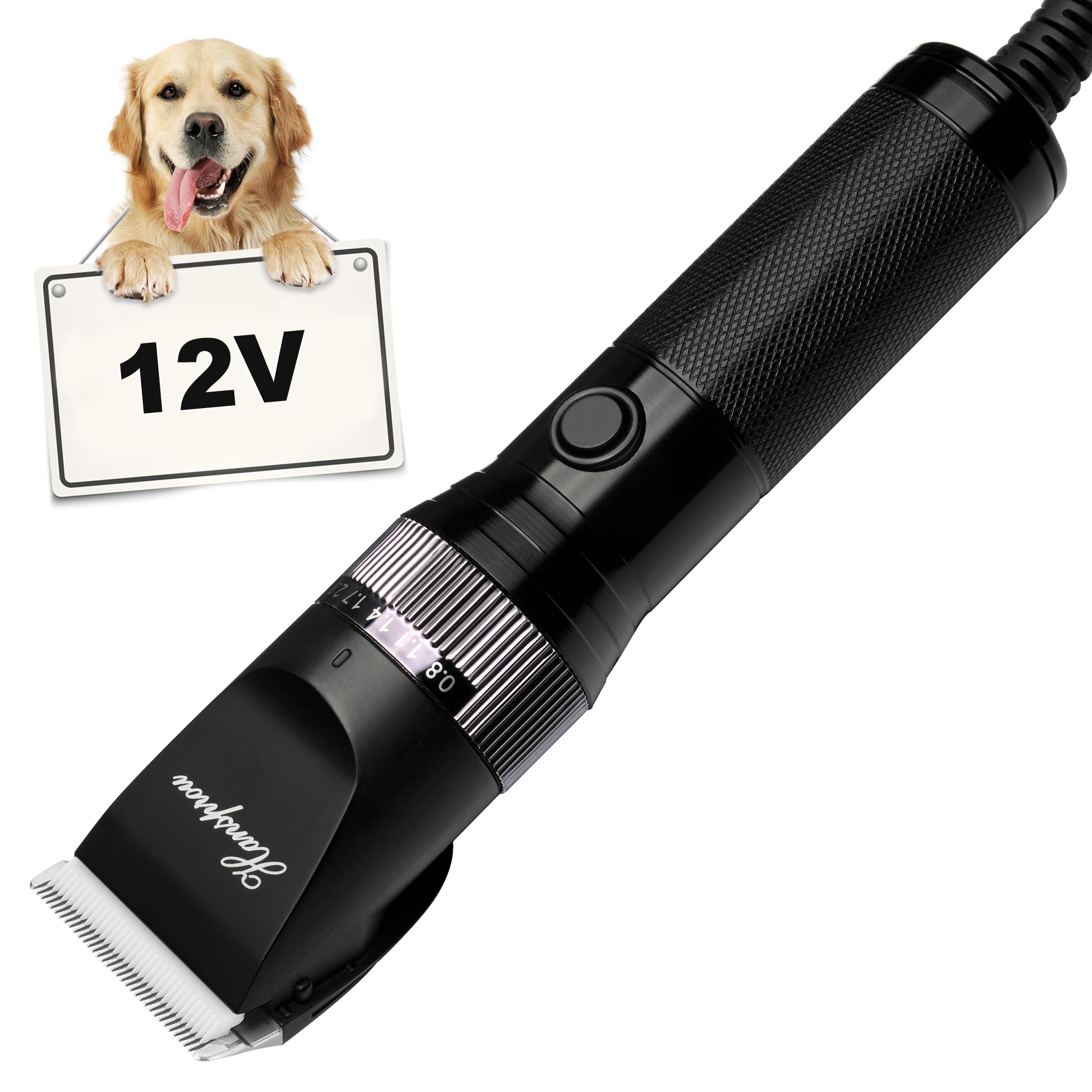 Hansprou Dog Shaver Clippers High Power Dog Clipper For Thick Heavy Coats Low Noise Plug-In Pet Trimmer Pet Professional Groomin