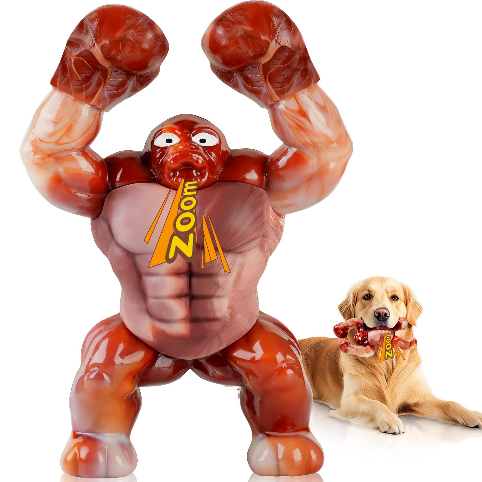 Tough Dog Toys For Aggressive Chewers - Indestructible Chew Toys For Medium & Large Dogs, Squeaky Toys To Keep Them Busy, Reduce