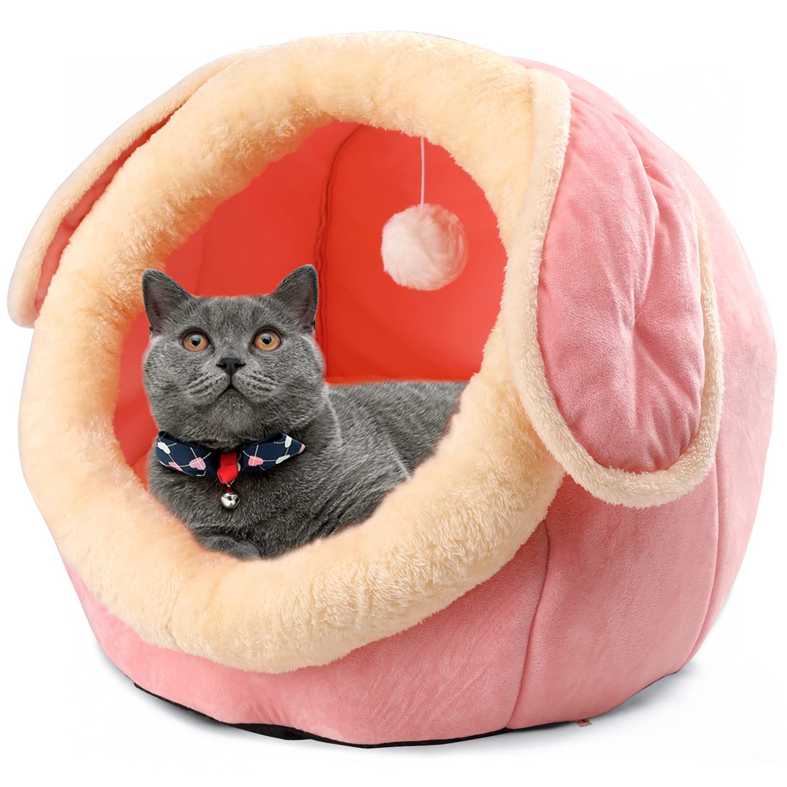 Powerking Cat Bed For Indoor Cats,Cat House Furniture For Pet Kitten Tent Cave,Cute Dog Beds For Puppy Medium Dogs With Removabl
