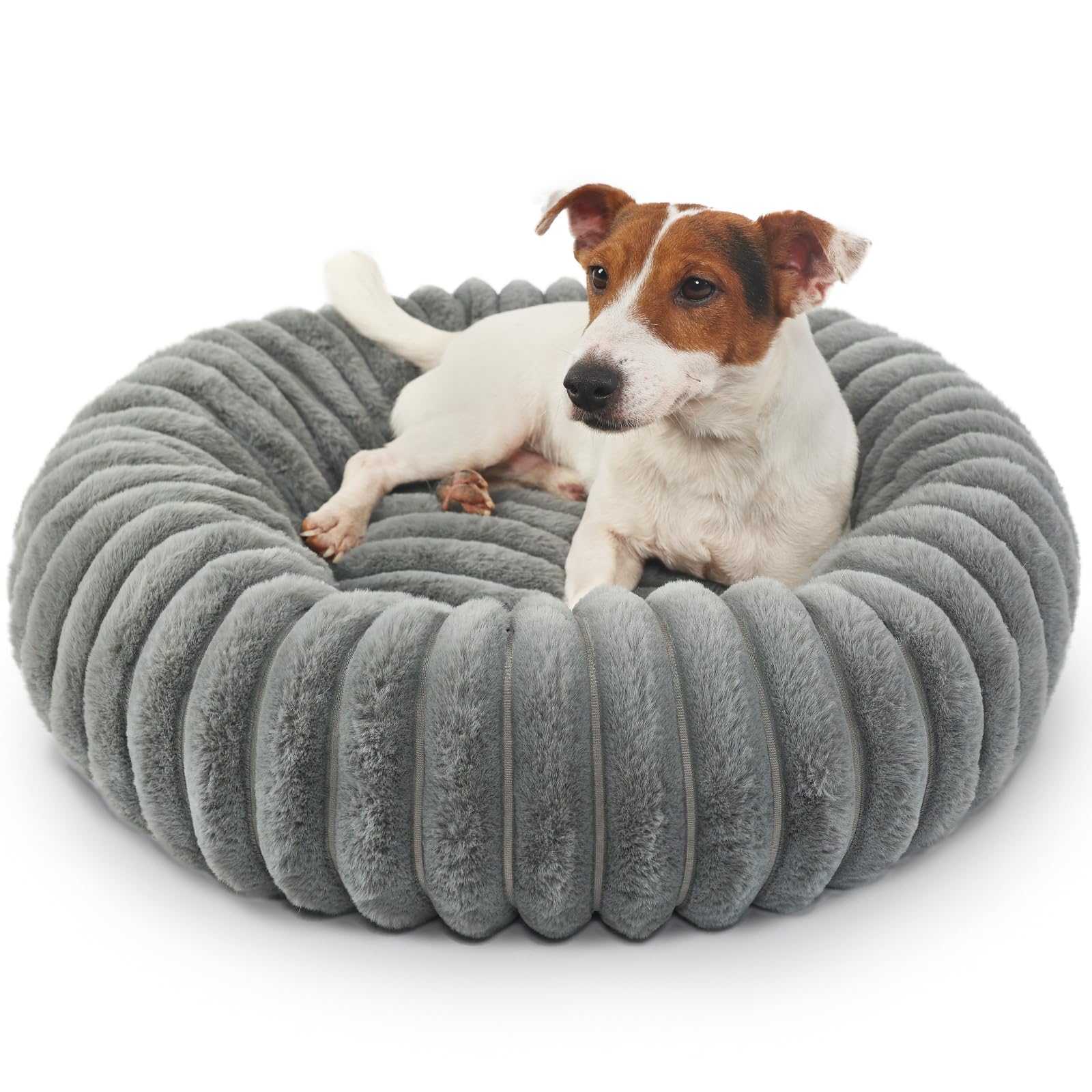 Dog Beds Small Sized Dog Washable Calming Anti-Anxiety Donut Puppy Bed For Small Dogs And Cats,Cozy Soft Anti-Slip Round Large C