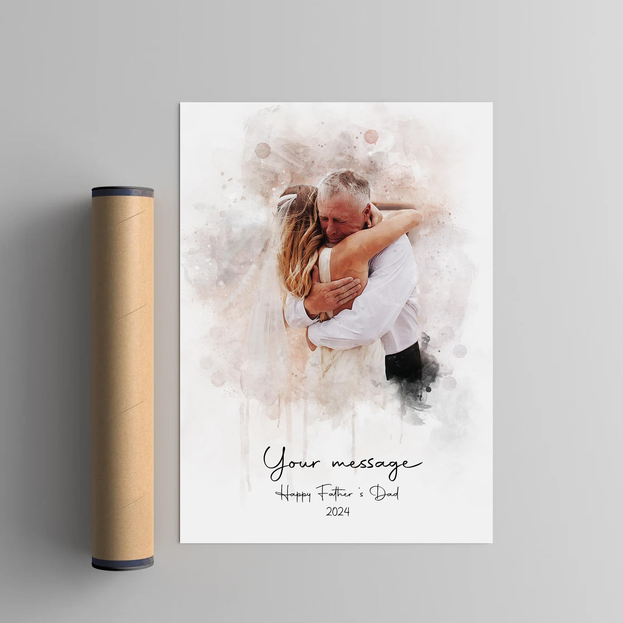 Customized Dog & Cat Portrait - Watercolor Art From Photo - Pet Memorial Gift