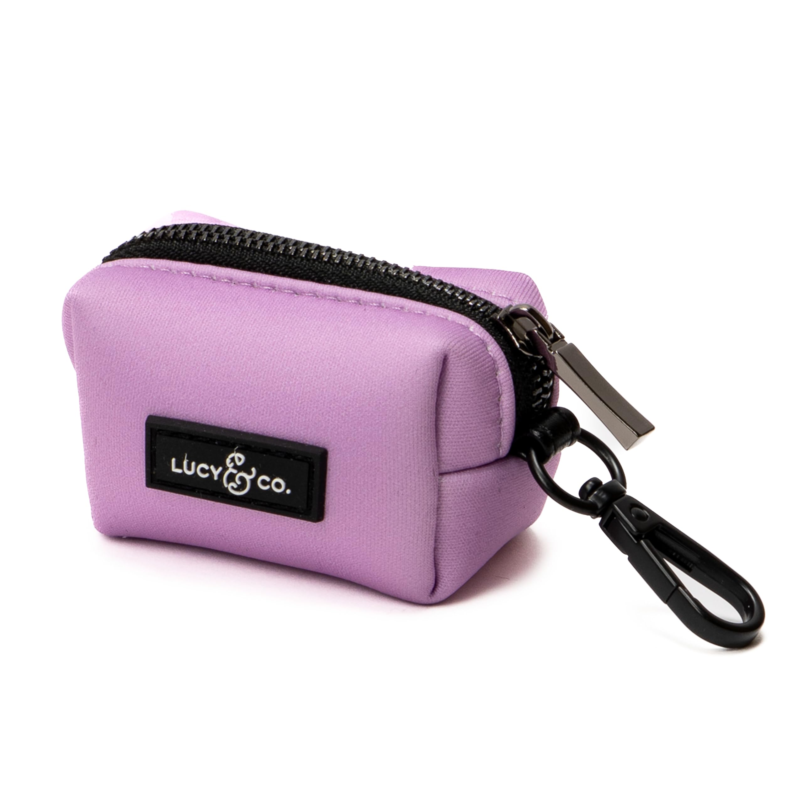 Lucy & Co. Dog Poop Bag Holder - Leak Proof Dispenser with Leash Attachment - Easy Refills - Hygienic Pet Poop Pickup-Purple
