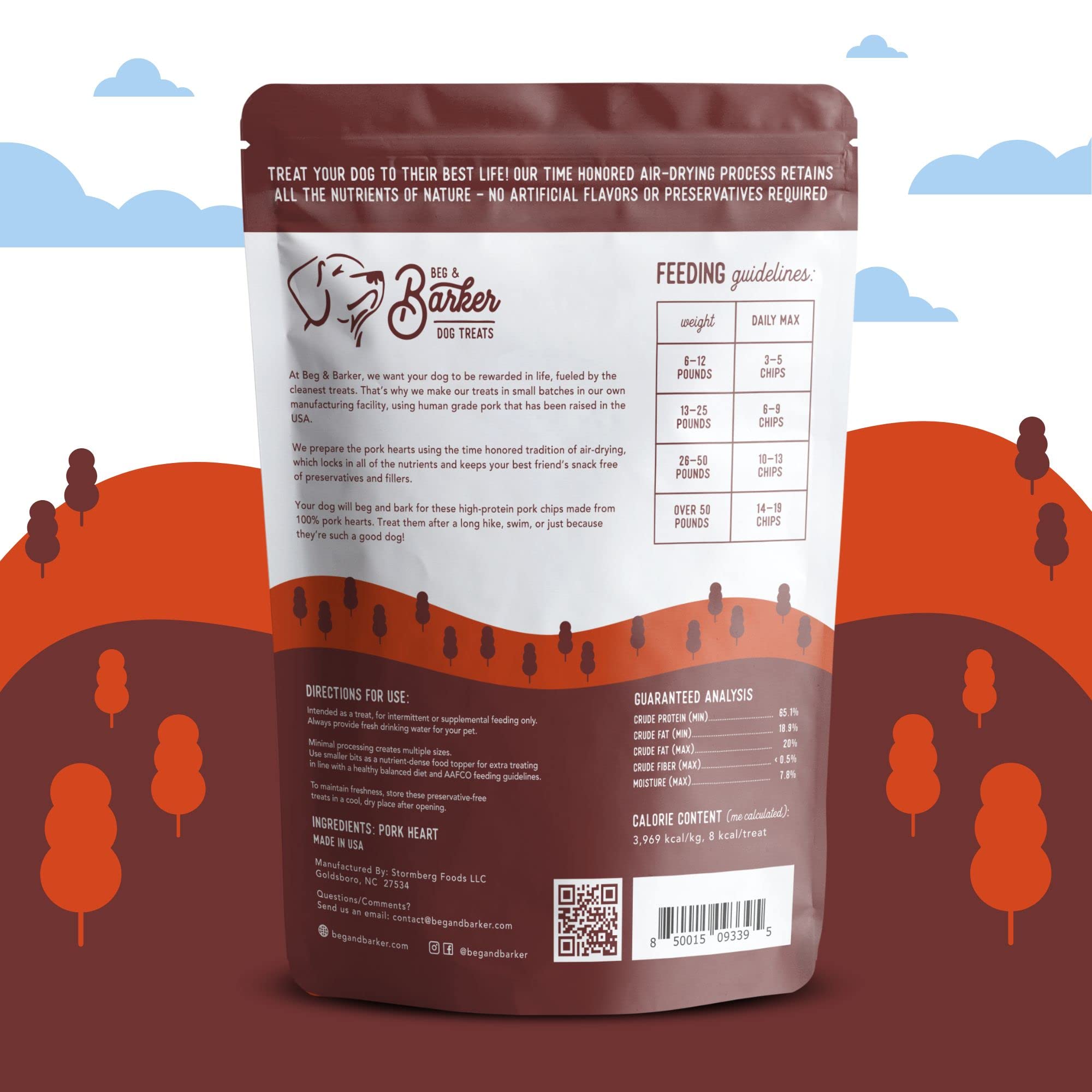 Beg & Barker Pork Chips for Dogs (8 Ounce, Pack of 1) - Single Ingredient Dog Treats Made for Large & Small Dogs Protein Human G