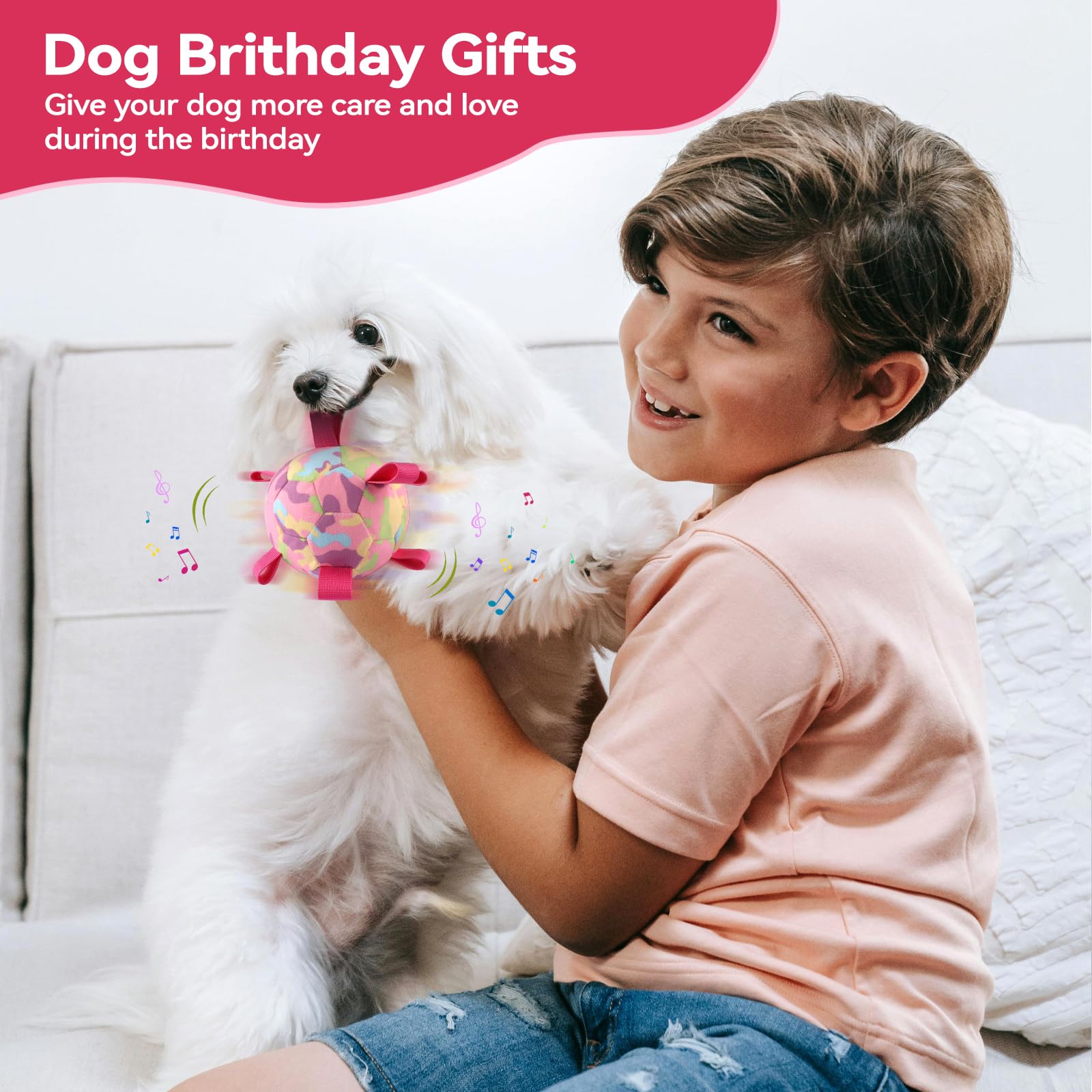 Qdan Interactive Dog Toys, Remote Control, Rechargeable Moving Dog Balls, Puppy Toys To Keep Them Busy, Squeaky Puppy Toys For S