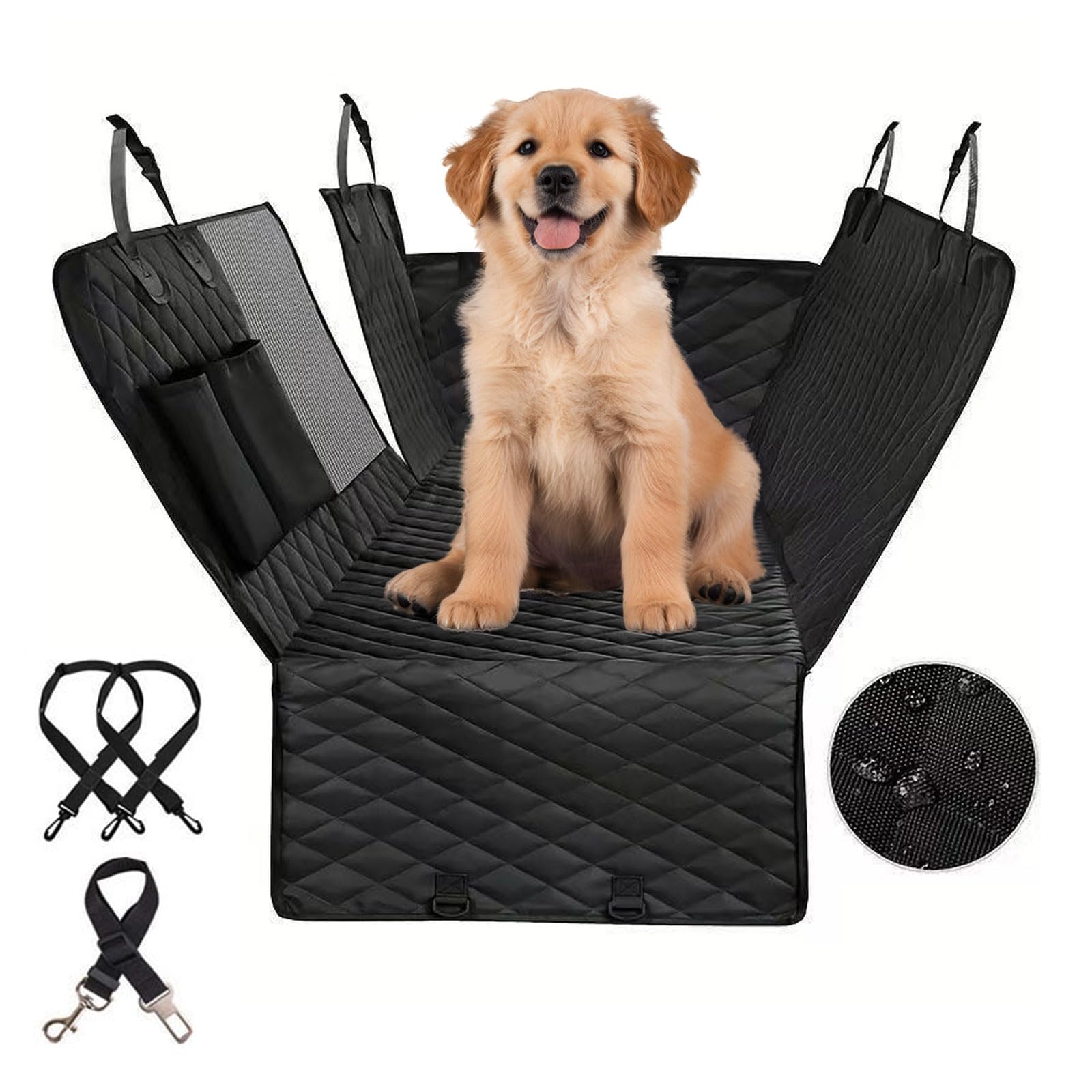 Beikott Dog Car Seat Covers, Pet Seat Cover, Anti-Scratch Nonslip Waterproof Car Seat Cover, 600D Heavy-Duty Durable Car Backing