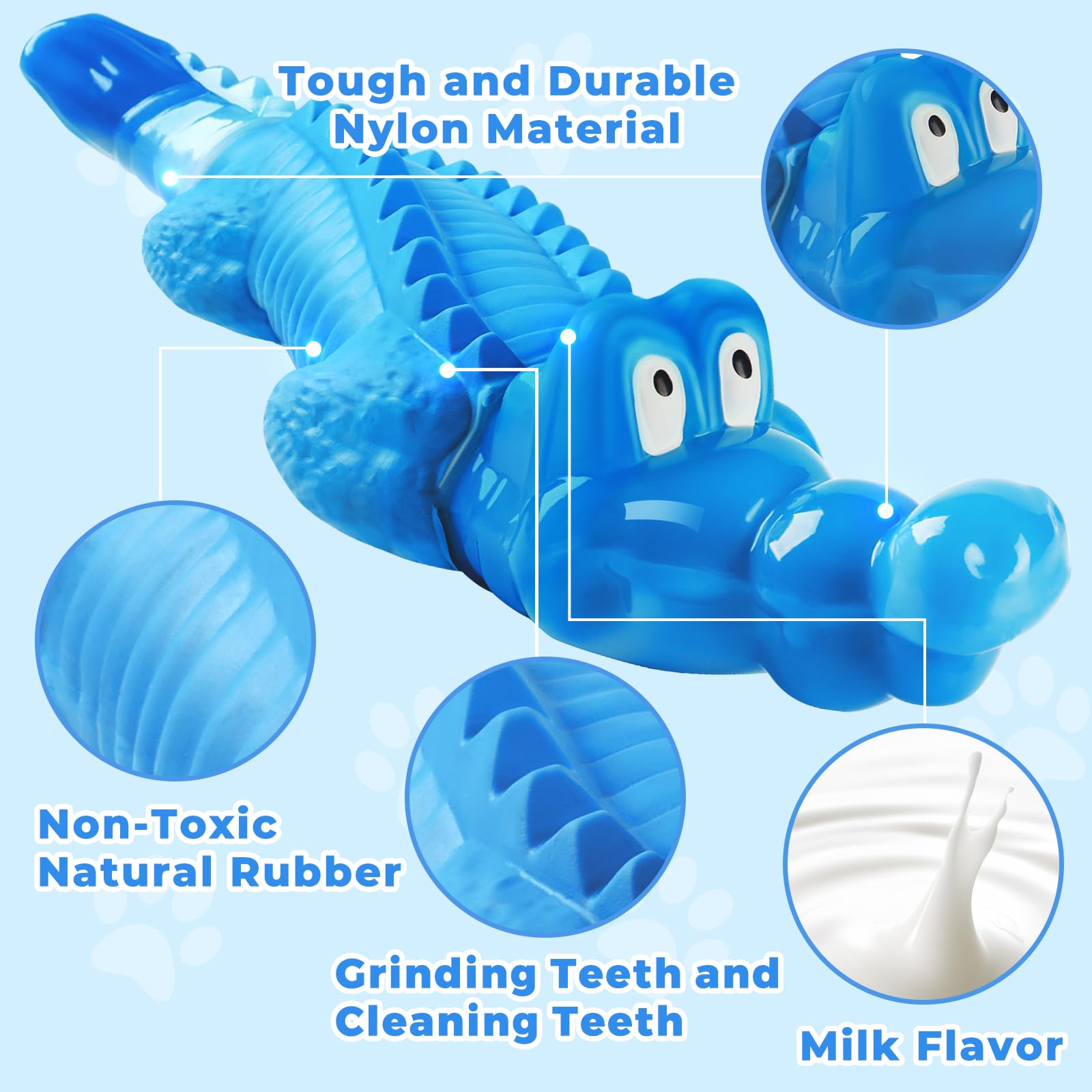Adsdia Tough Dog Toys For Aggressive Chewers, Indestructible Toys For Large/Medium Dogs To Keep Them Busy, Enjoy Chewing (Blue)