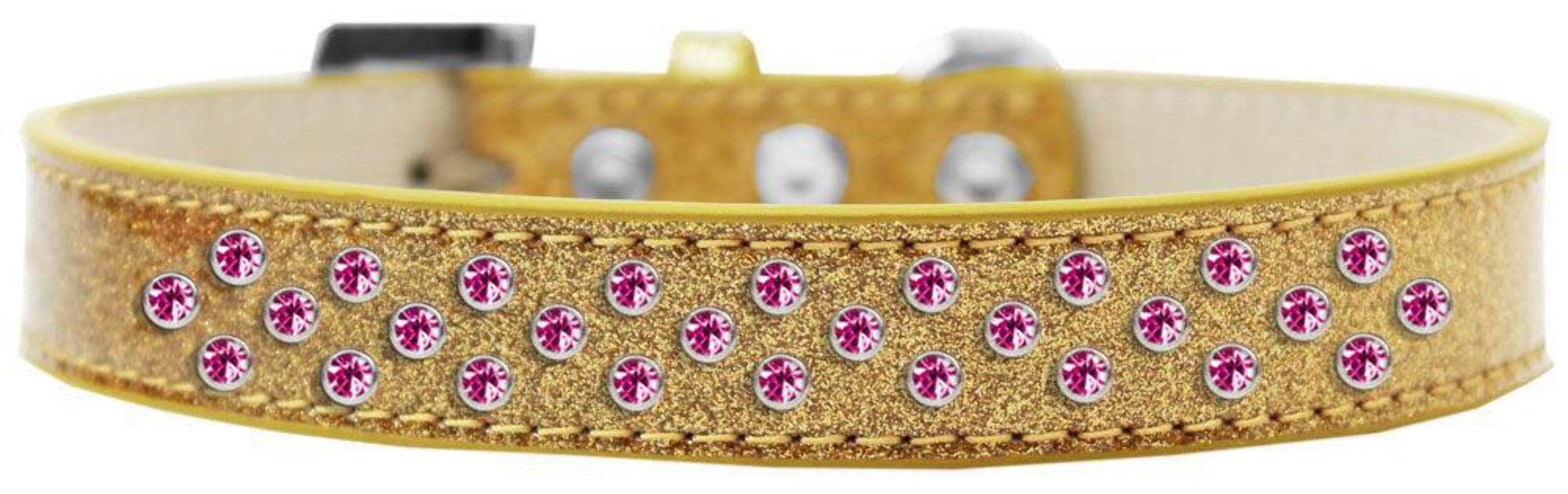 Mirage Pet Products Sprinkles Ice Cream Dog Collar with Bright Pink Crystals, Size 18, Pink