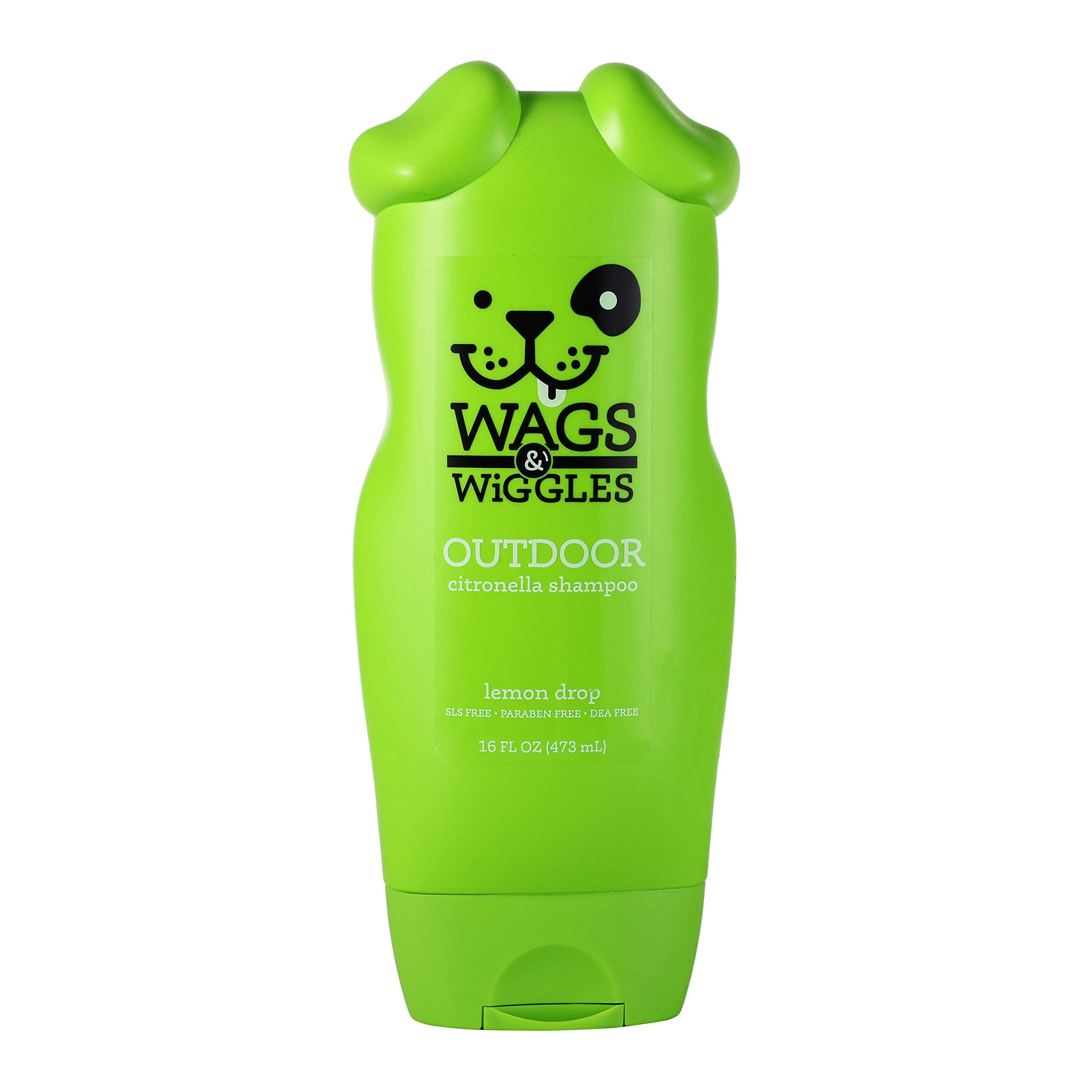 Wags & Wiggles Outdoor Citronella Dog Shampoo, Lemon Drop Scent - Great Smelling Dog Shampoo, Cleansing Dog Grooming Supplies fo