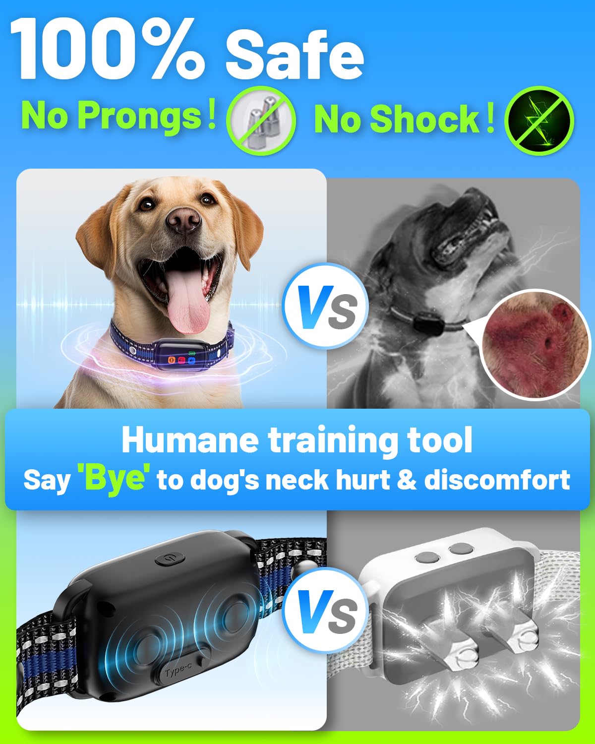 No Shock Dog Training Collar Vibrating Dog Collar With Remote 2000Ft, Beep And Vibration Collar For Dogs 10-120Lbs, Waterproof |