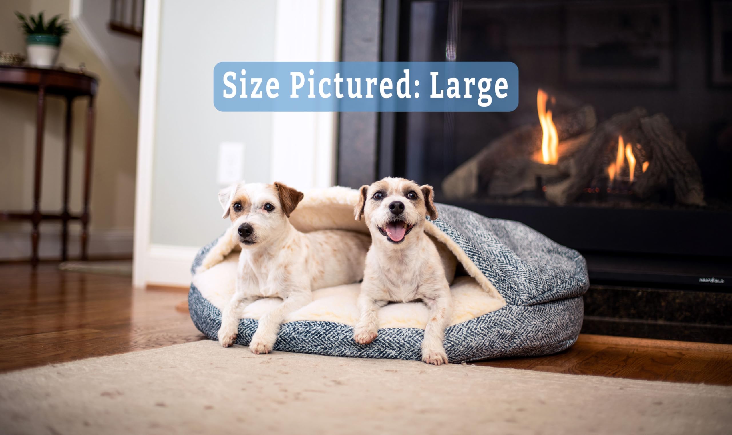 Snoozer Luxury Microsuede Cozy Cave Pet Bed, Show Dog Collection, Small, Palmer Indigo