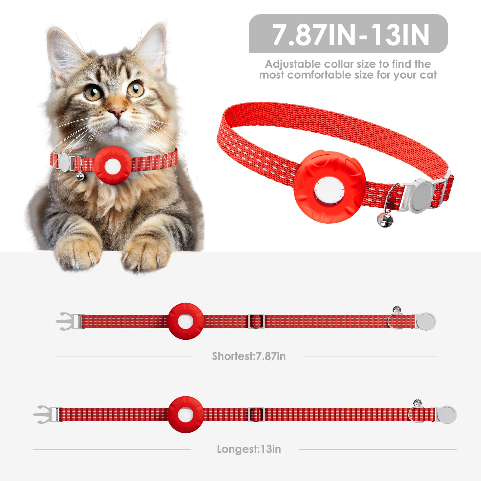 Cat Gps Tracker For Cats, Waterproof Pet Gps Tracker, Cat Gps Tracker Collar With Safety Elastic Buckle, Compatible With Apple F