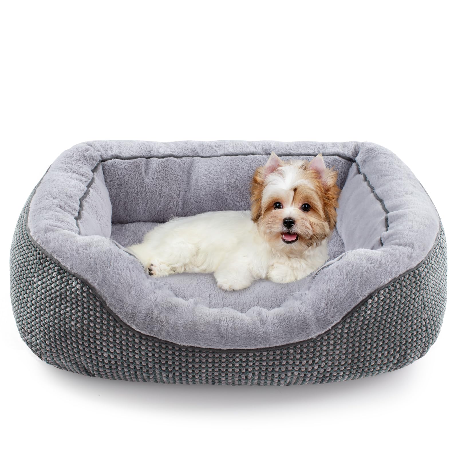Invenho Dog Bed For Small Dogs - Washable, Orthopedic, Calming & Warming - Durable Pet Bed With Anti-Slip Bottom (25'X21'X8')