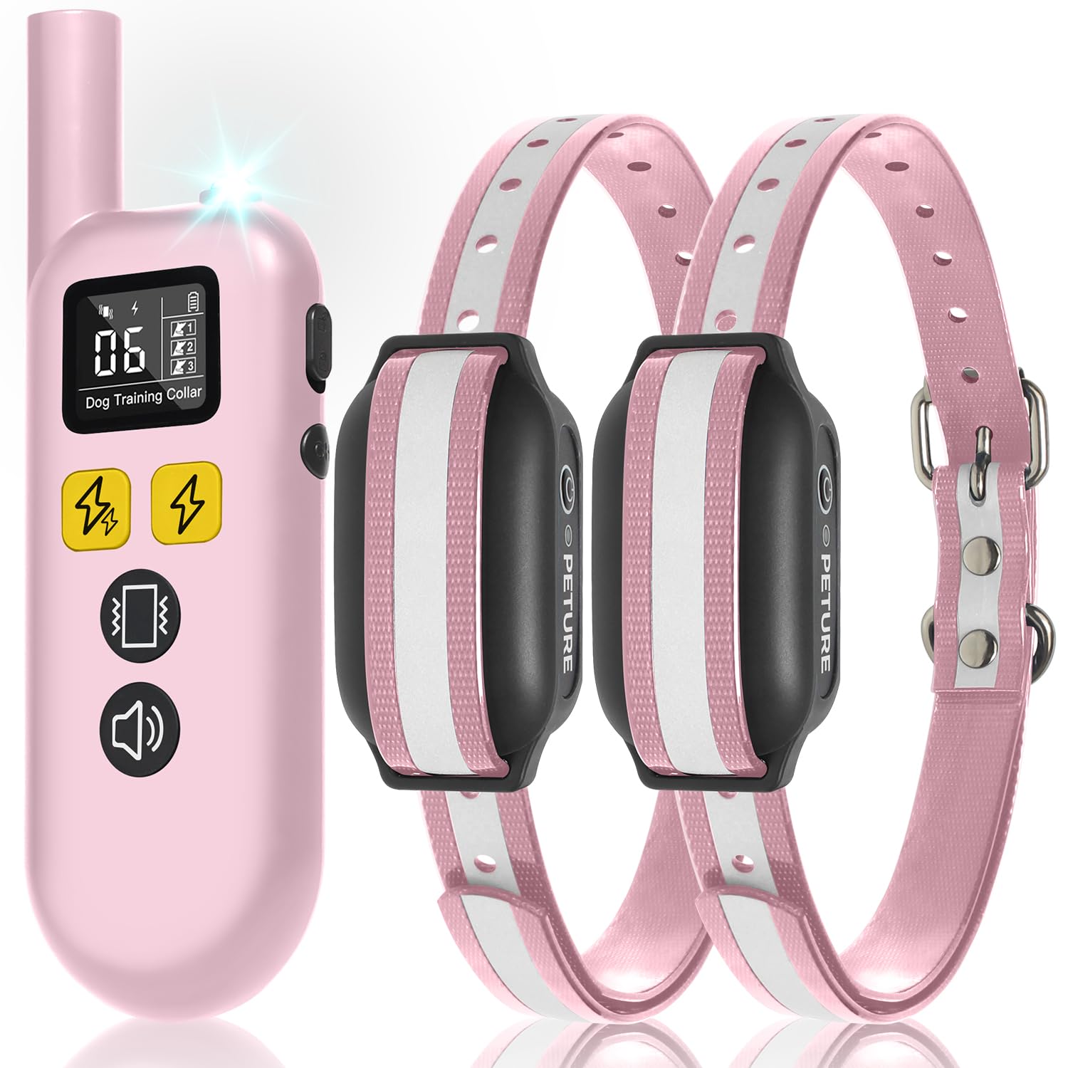 Peture Dog Bark Collar With Remote, 3300Ft Correction Collar For Dog Training With Beep, Vibrate, Static & Double Static Modes, 
