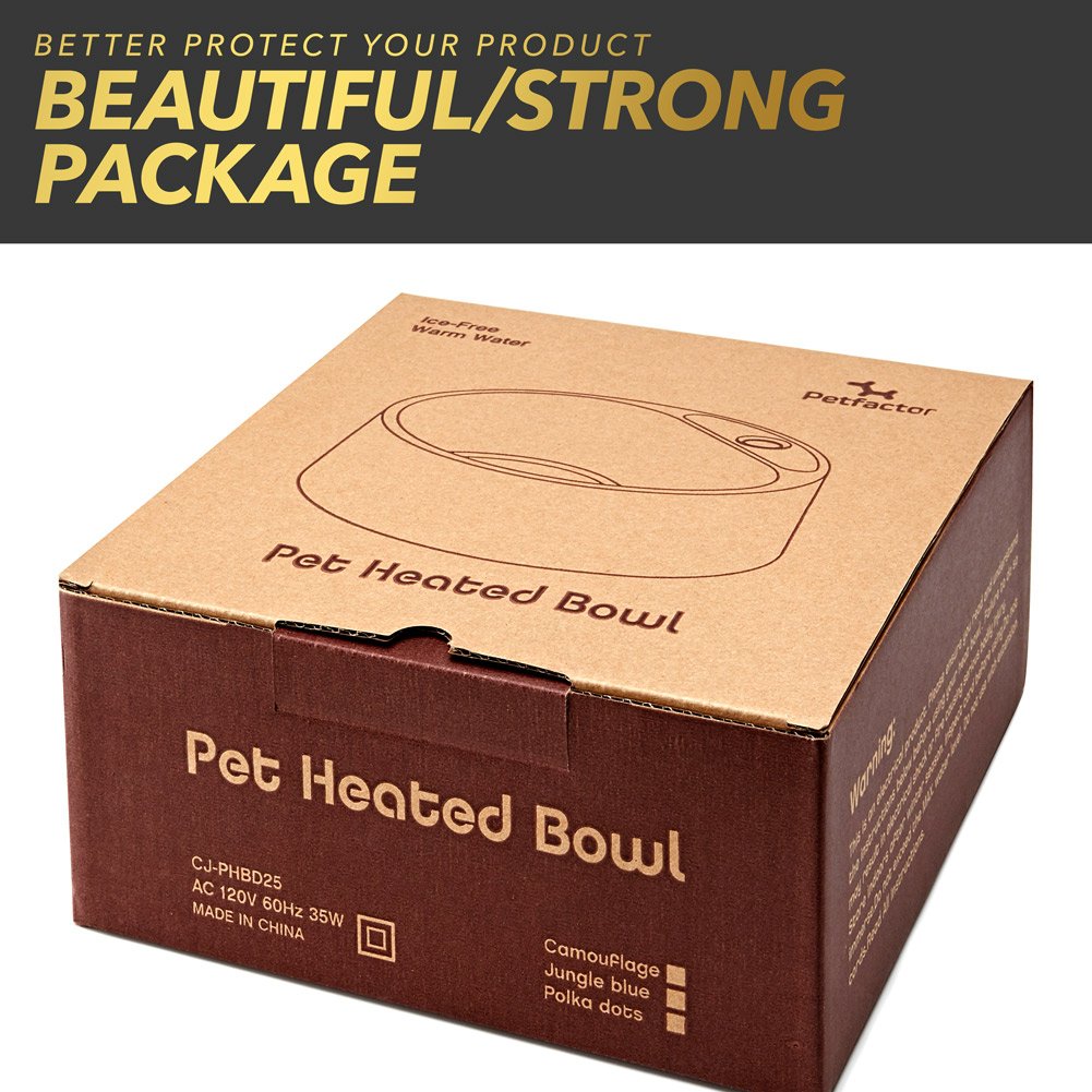 Petfactors Heated Pet Bowl, Outdoor Pet Thermal Water Bowl, Dog Cat Heated Water Bowl With 69 Inch Chew Resistant Cord And Waterproof On/Off Switch