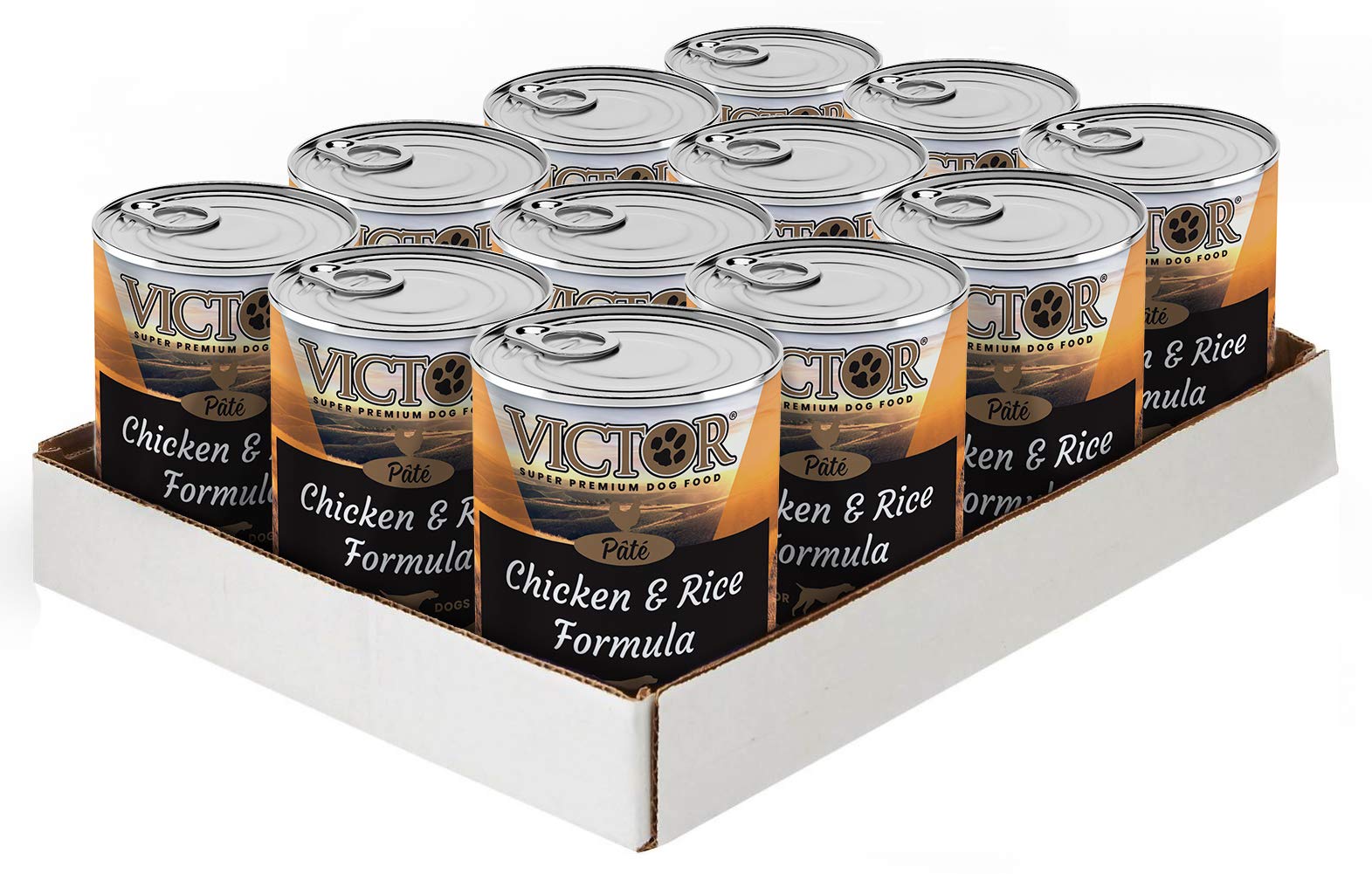VICTOR Super Premium Dog Food - Chicken and Rice Formula Pt   - Canned Wet Adult Dog and Puppy Food - All Breed Sizes, 12 x 13.2