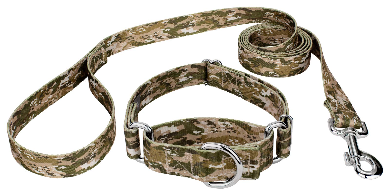 Country Brook Petz - Desert Viper Camo Martingale Dog Collar And Leash - Camouflage Collection Featuring Rugged Designs (1 Inch, Extra Large)