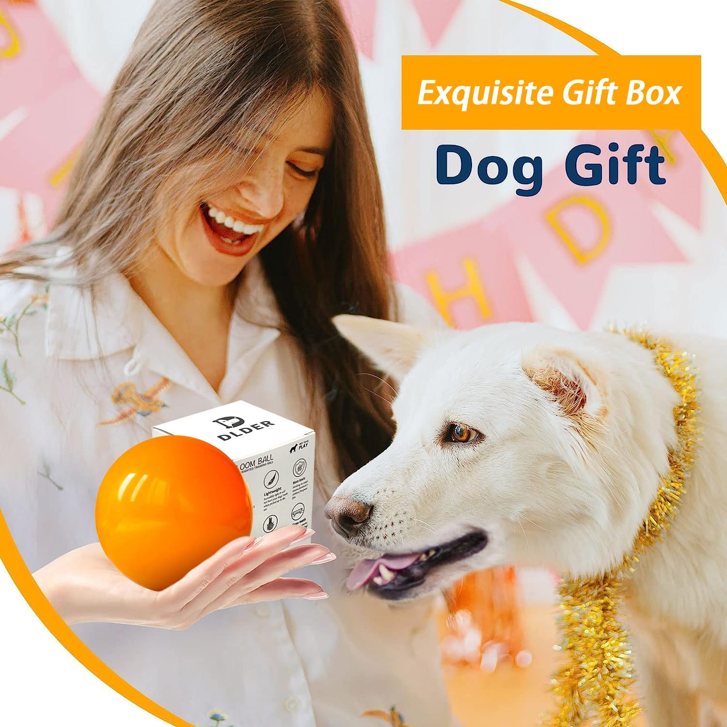 Dlder Dog Balls Indestructible,Solid Rubber Dog Ball Toys,Durable Bouncy Balls For Dogs Aggressive Chewers,100% Safe & Non-Toxic,Floating Dog Chew Toy Ball For Medium&Large Dogs To Play And Fetch.