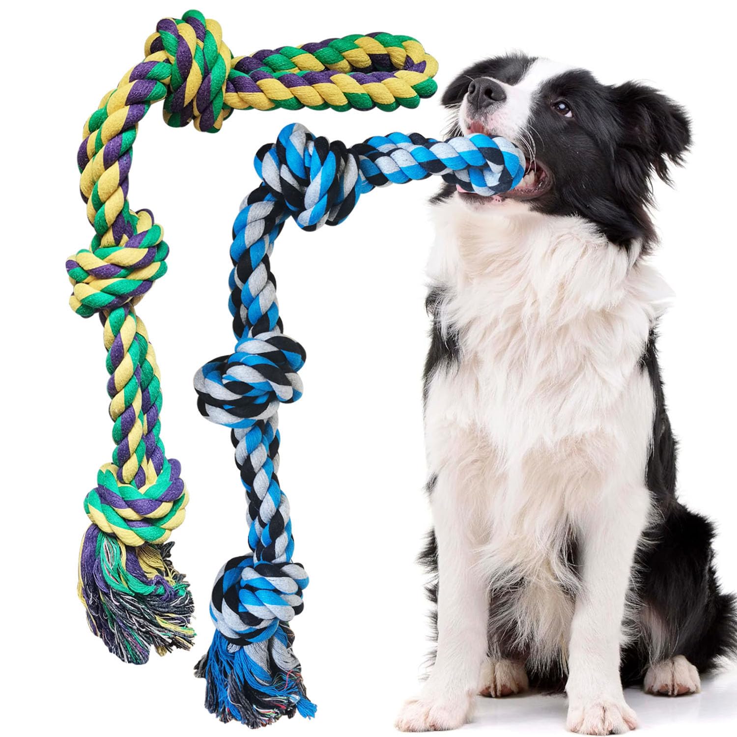 Tuahoo 2 Pack Dog Rope Toys, Indestructible Dog Toy For Large/Medium Aggressive Chewers, Tough Chew Rope Tug Of War For Dogs, In