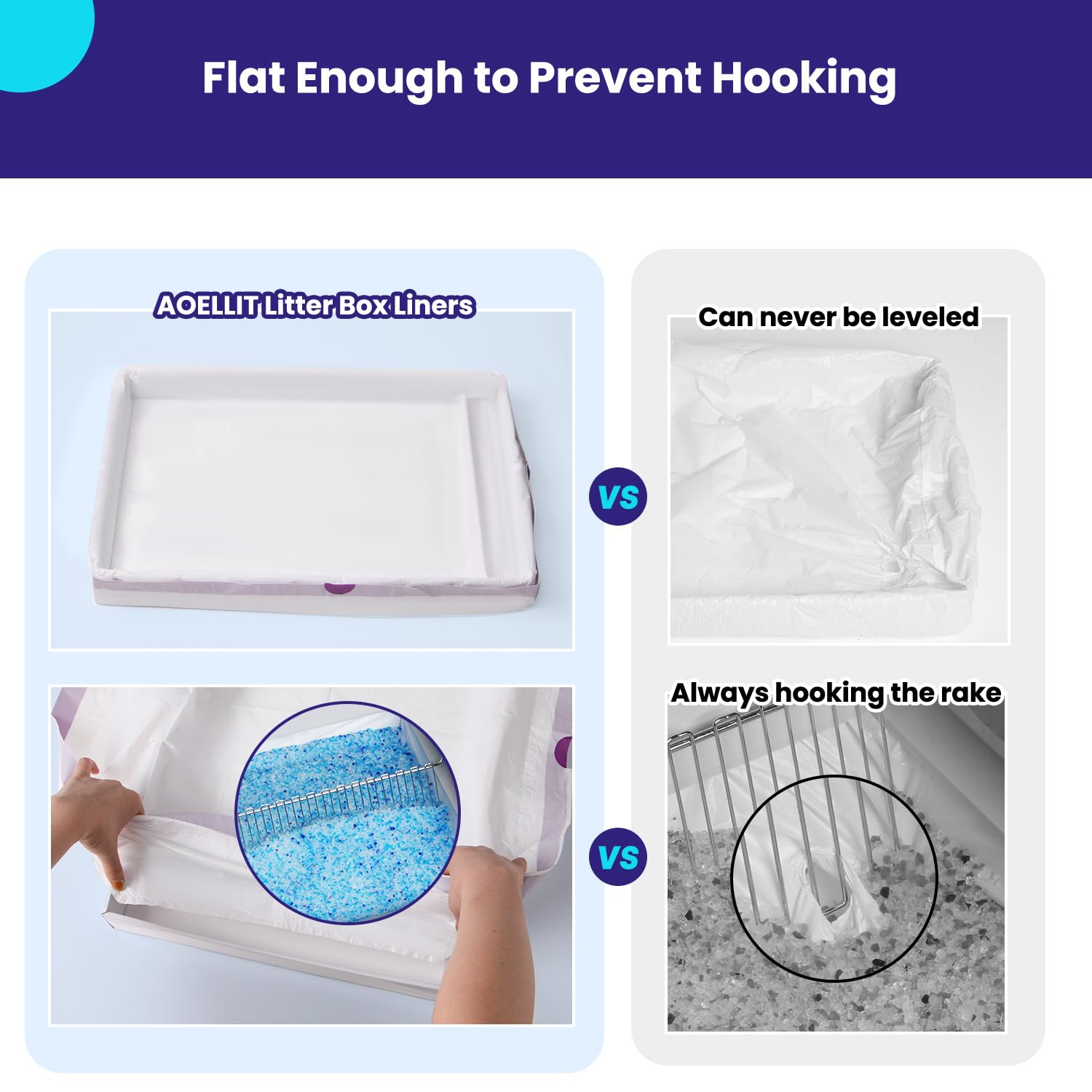 Aoellit 36 Count Litter Box Liners, Waste Bags Compatible With Pet-Safe Scoopfree Self-Cleaning Litter Box Tray, Drawstring Litt