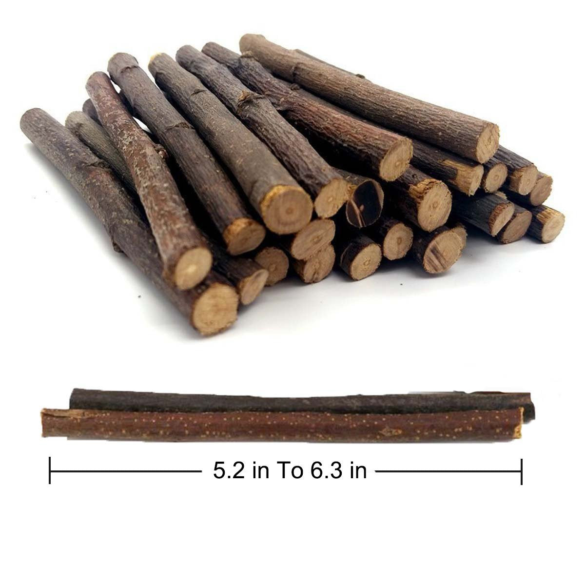 Organic Apple Sticks for Rabbits Wood Tree Branches Pet Snacks Chew Toys Branch for Guinea Pigs Chinchilla Squirrel Bunny Hamste