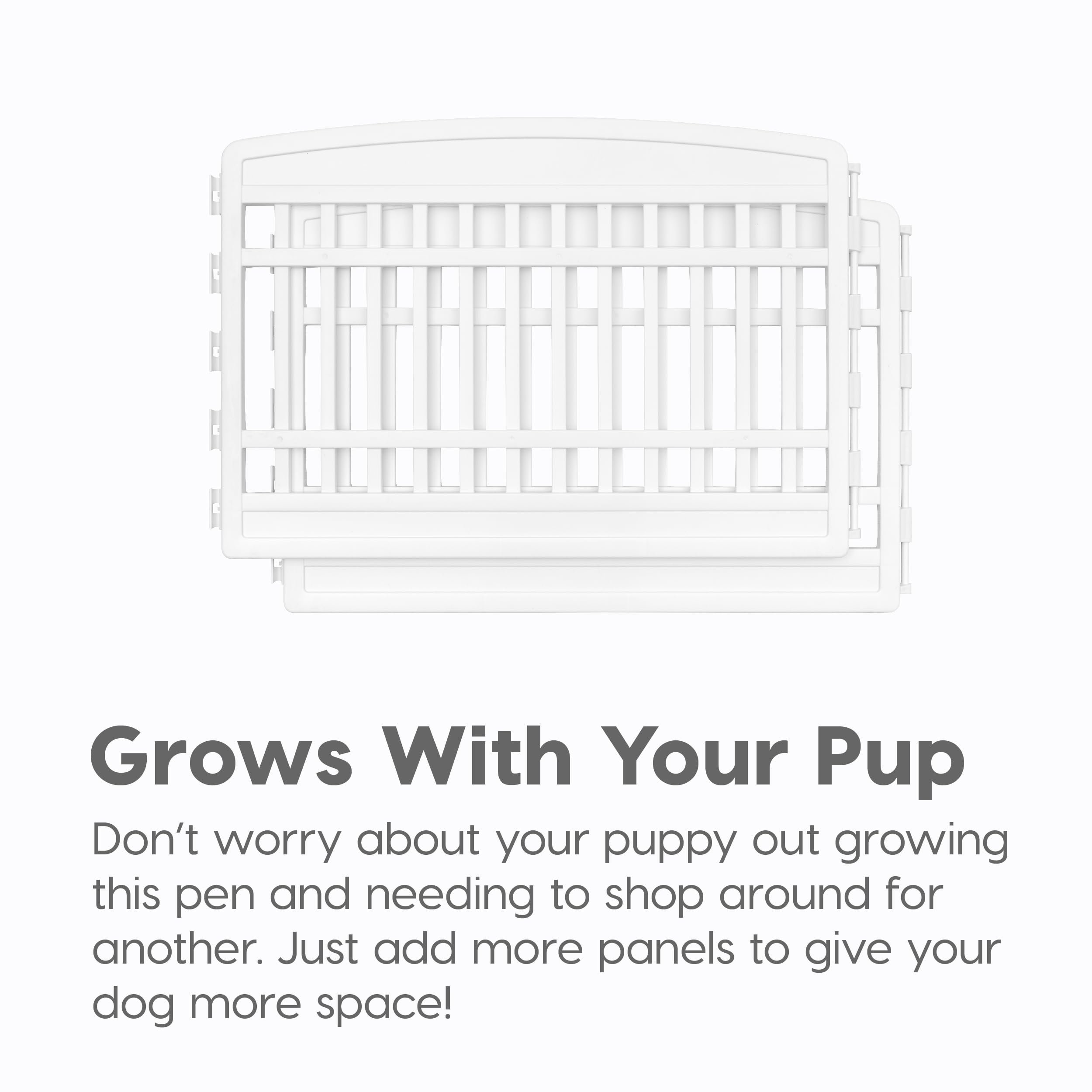 IRIS USA 34" 2-Panel Foldable Pet Playpen, Customizable, White, Model 580087