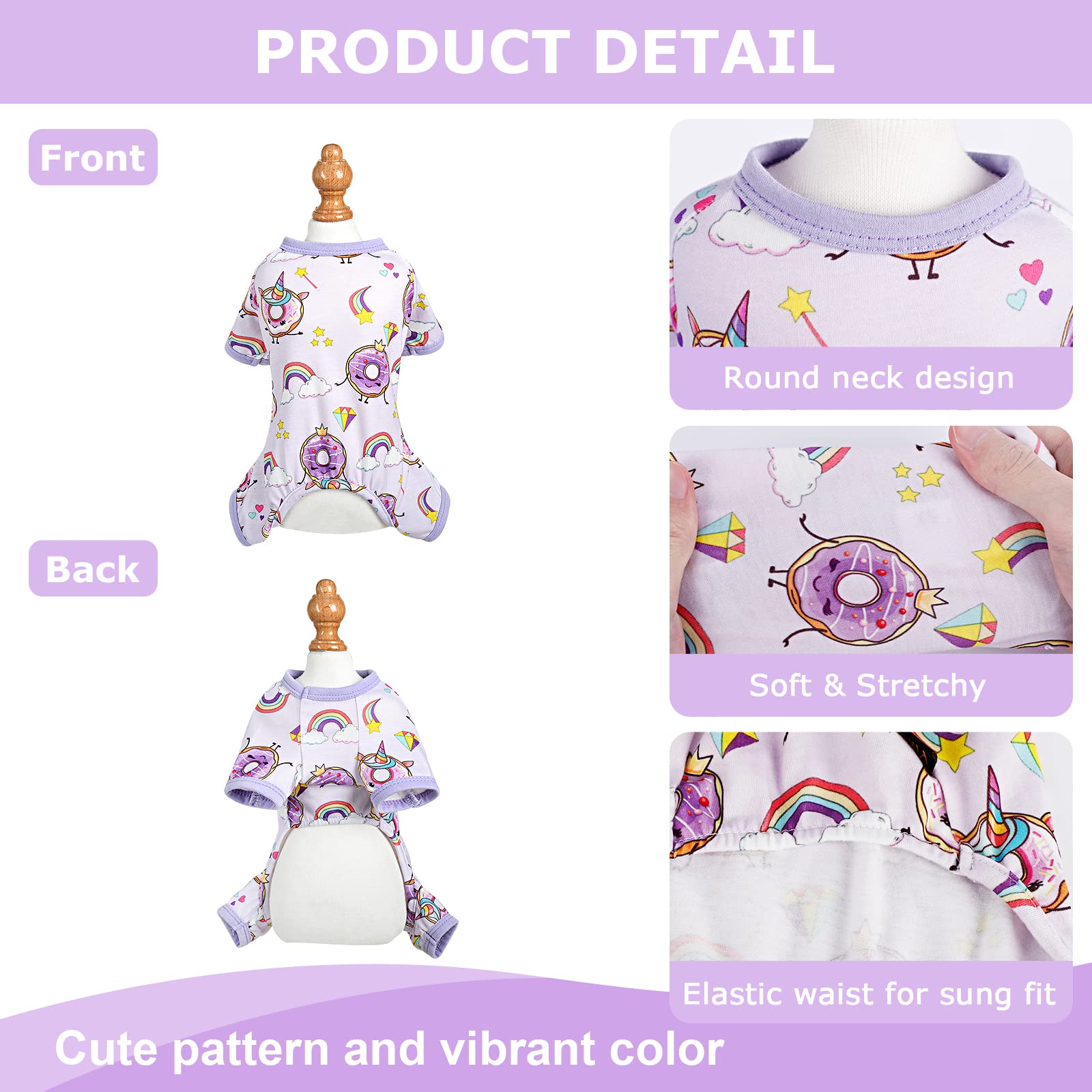 Dog Pajamas Pjs Summer Dog Clothes for Small Dogs Girl - Boy - Medium Size Dogs, Soft Stretchy Puppy Clothes Doggie Onesies Fall