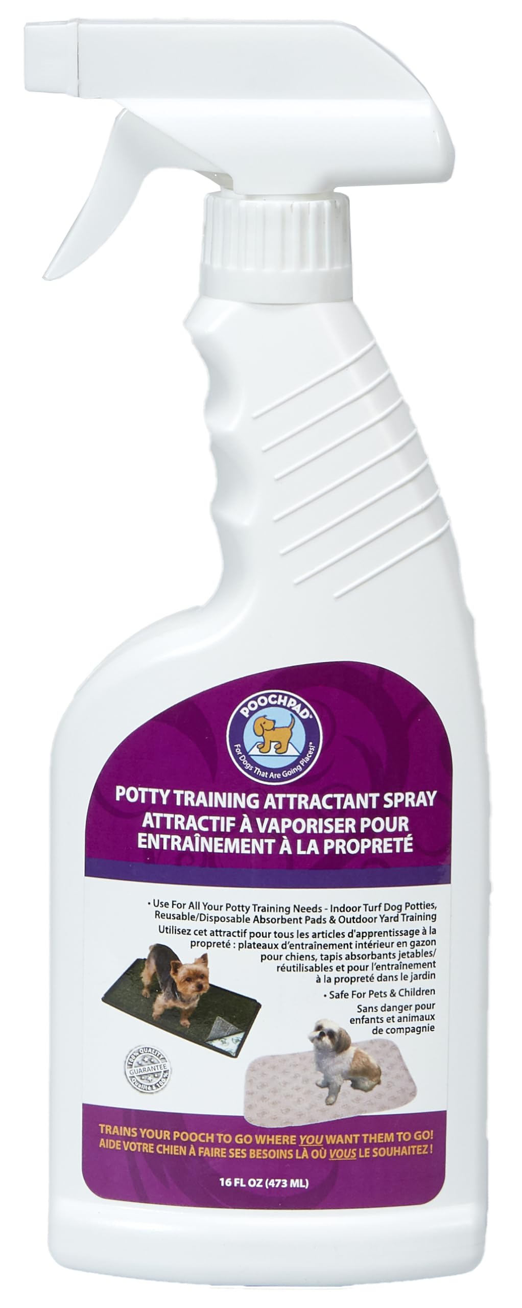 Poochpad Potty Training Attractant Spray For Dogs & Puppies 16 Oz, Made In Usa, Indoor Potty Pad & Outdoor Use, Dog Training & Behavior Aids Housebreaking Supplies